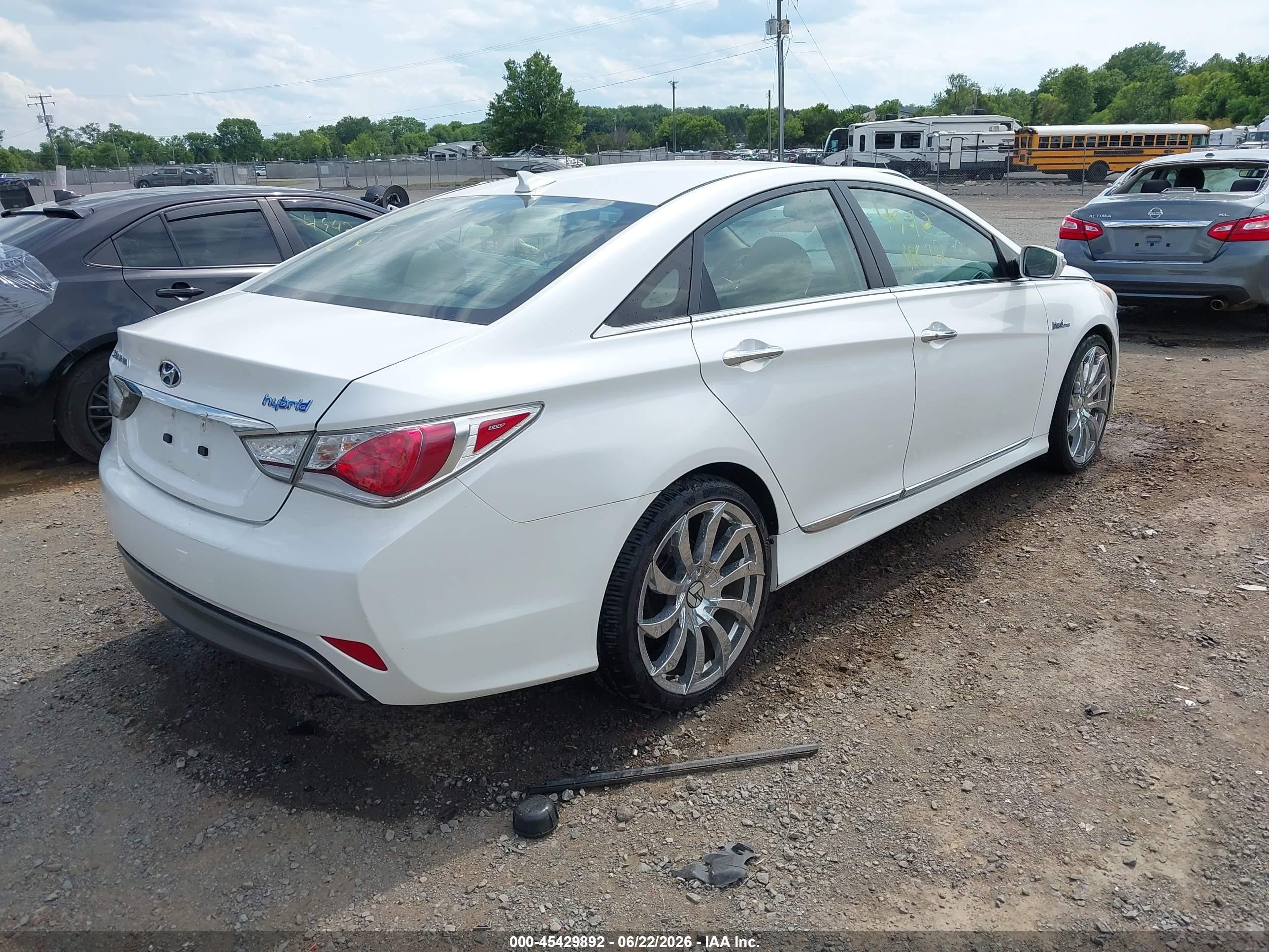 2015 Hyundai Sonata Hybrid   White vin: KMHEC4A40FA137055