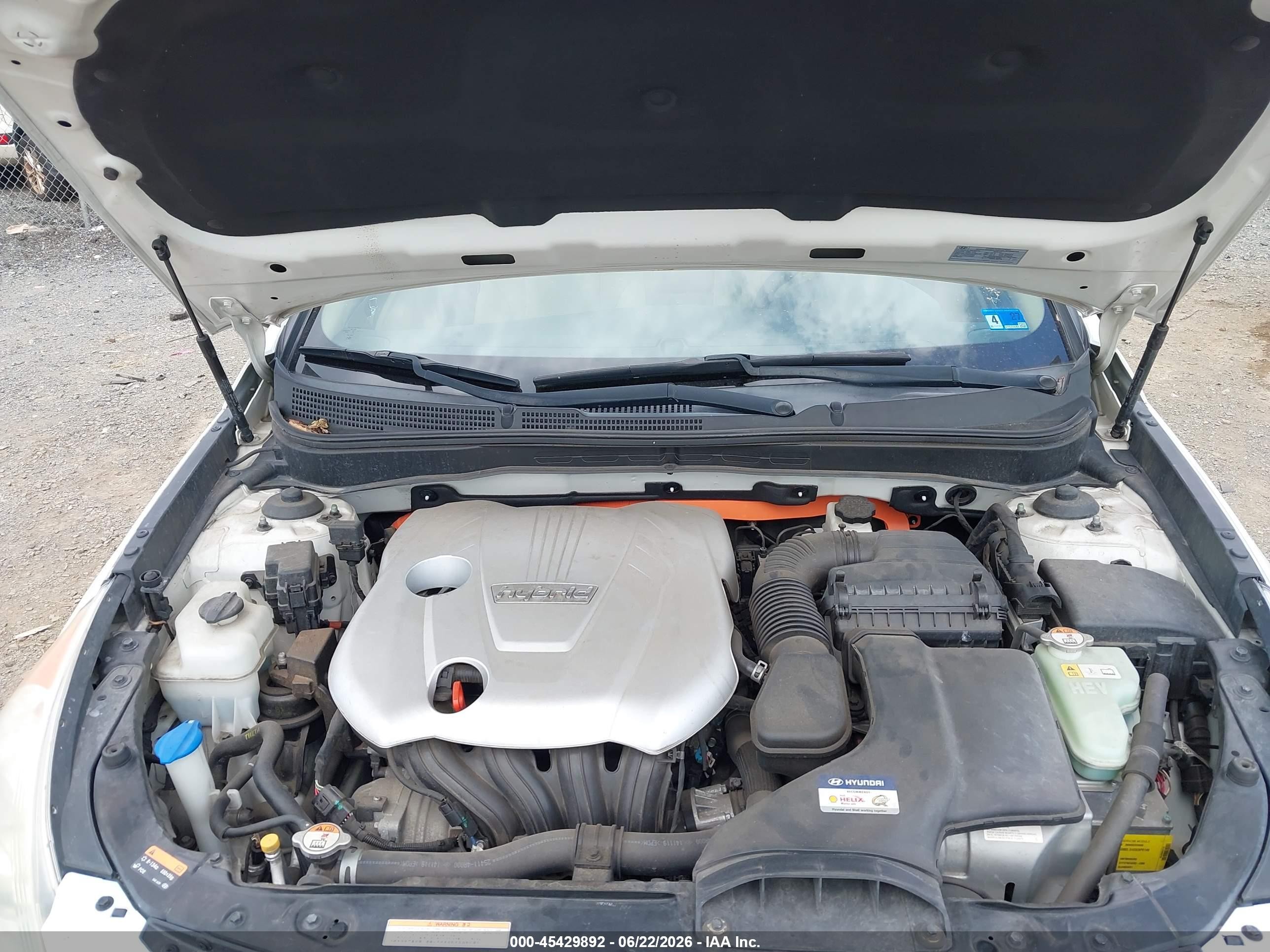 2015 Hyundai Sonata Hybrid   White vin: KMHEC4A40FA137055