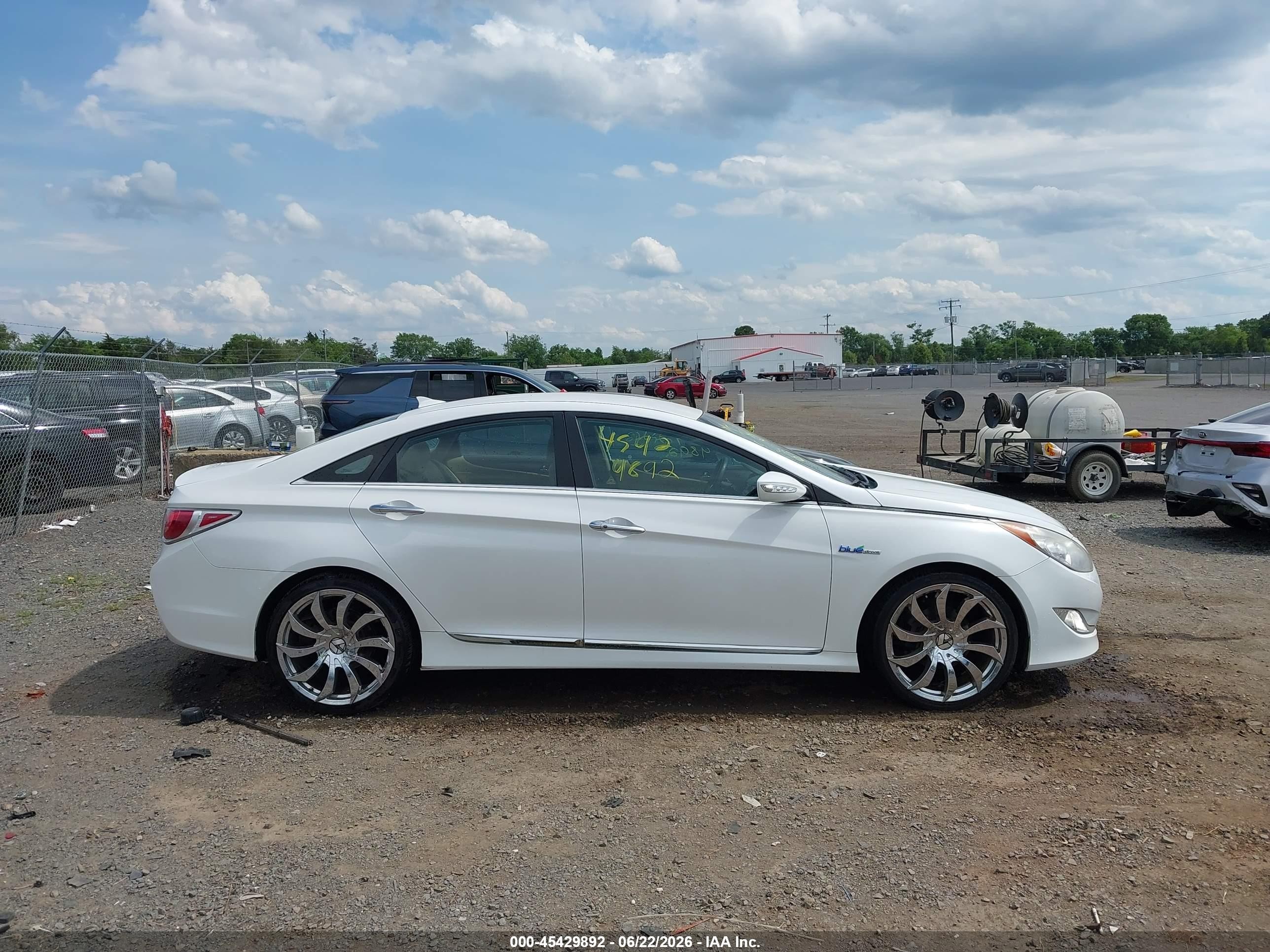 2015 Hyundai Sonata Hybrid   White vin: KMHEC4A40FA137055