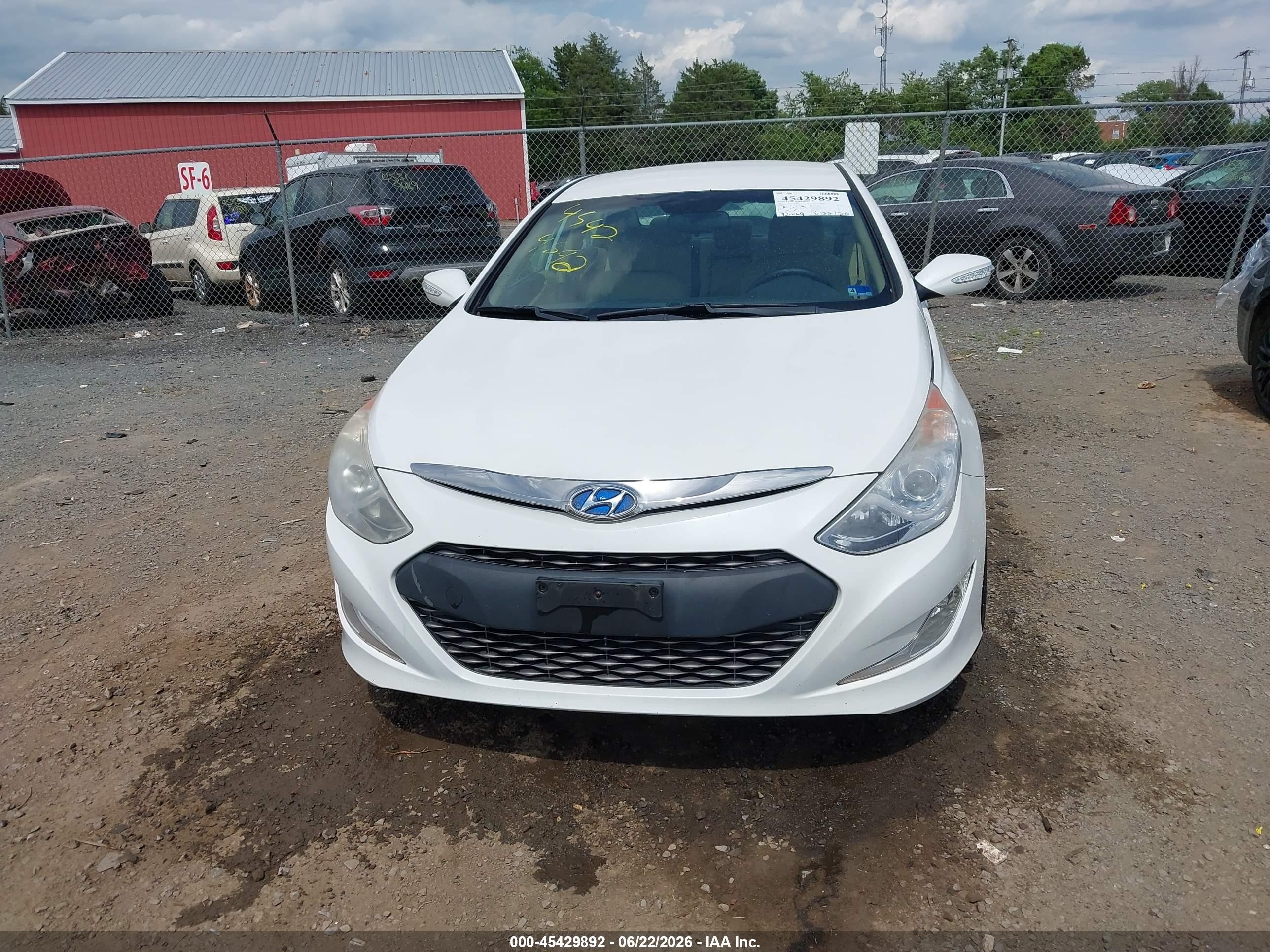 2015 Hyundai Sonata Hybrid   White vin: KMHEC4A40FA137055
