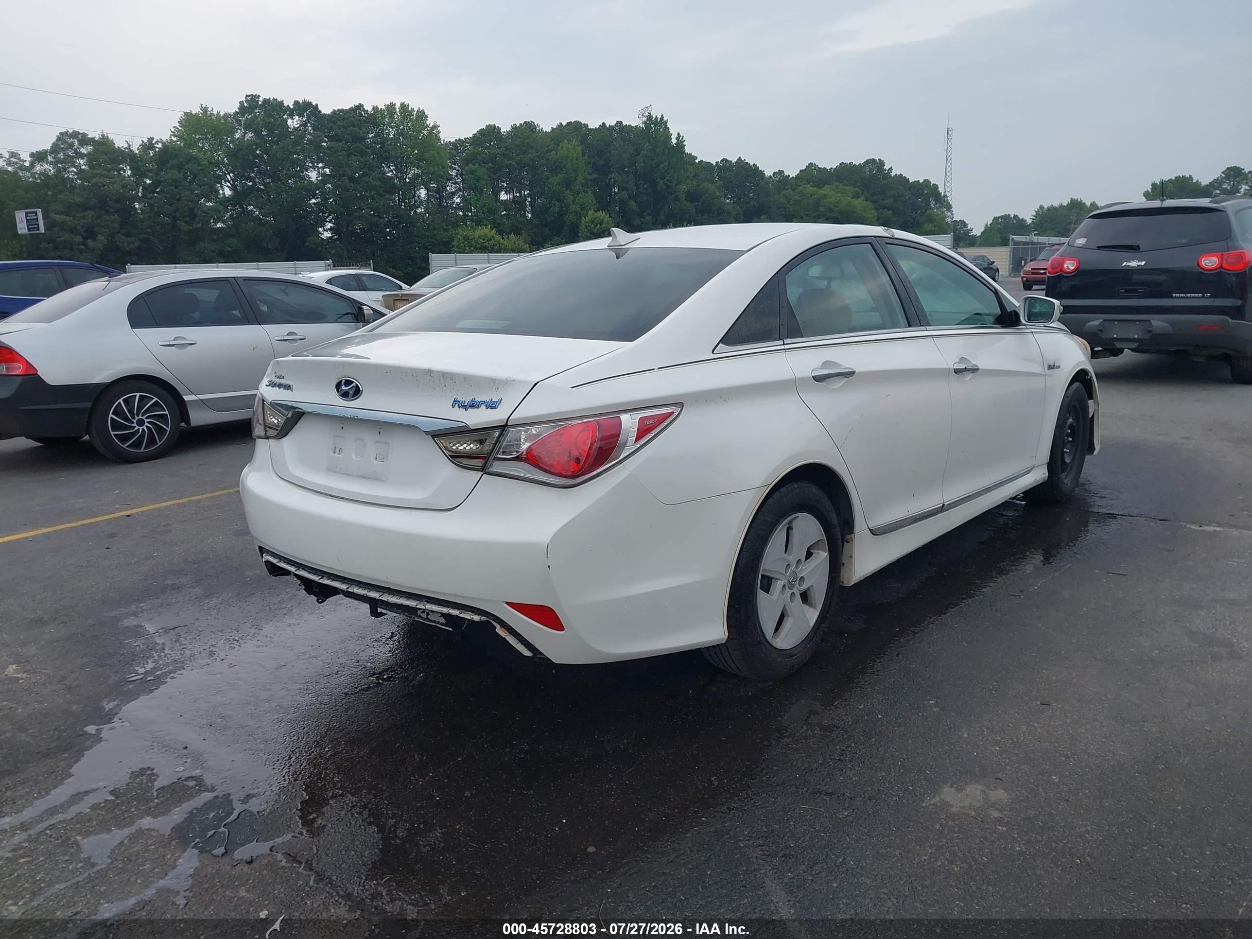 2012 Hyundai Sonata Hybrid   White vin: KMHEC4A41CA026042