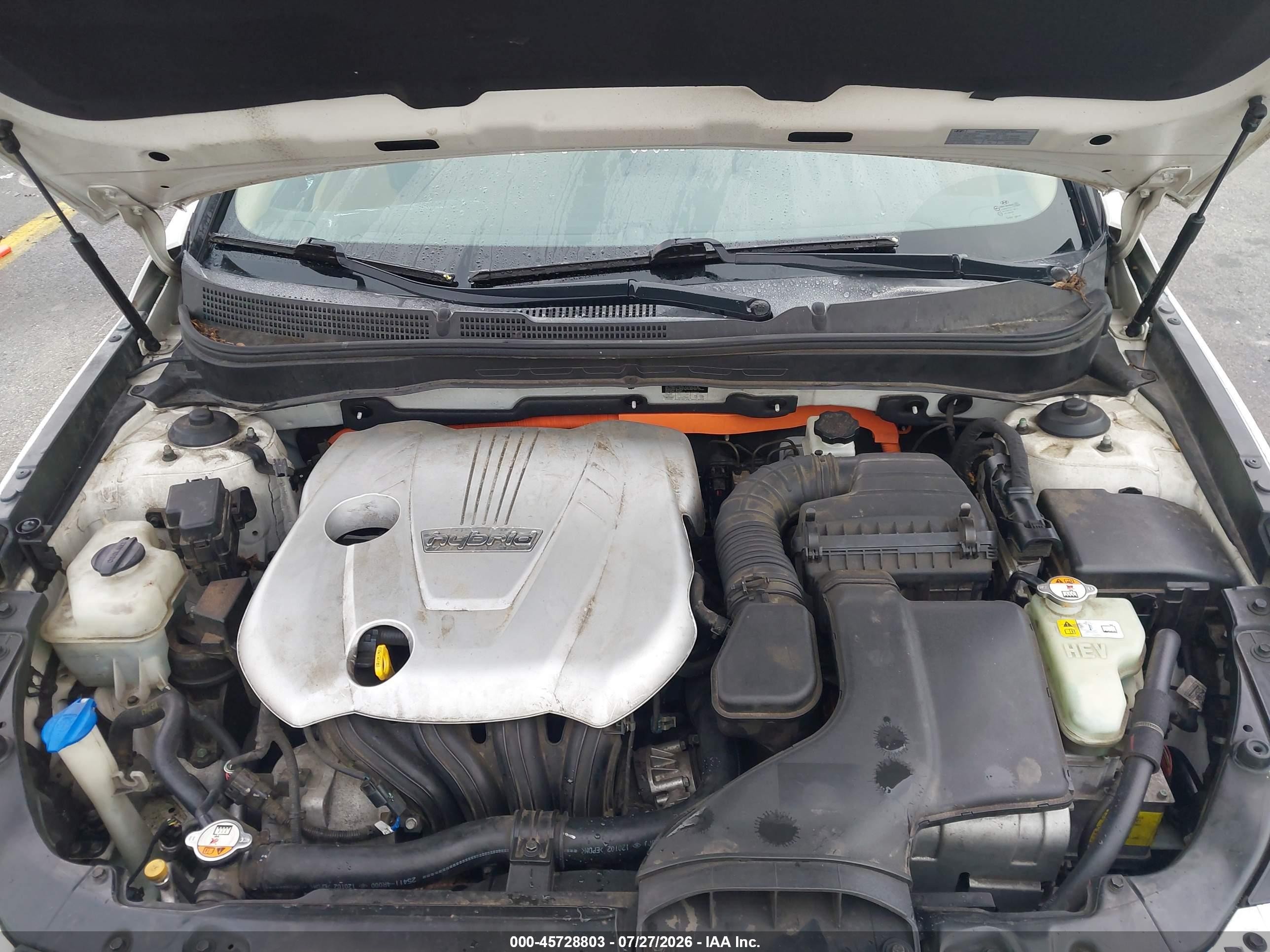 2012 Hyundai Sonata Hybrid   White vin: KMHEC4A41CA026042