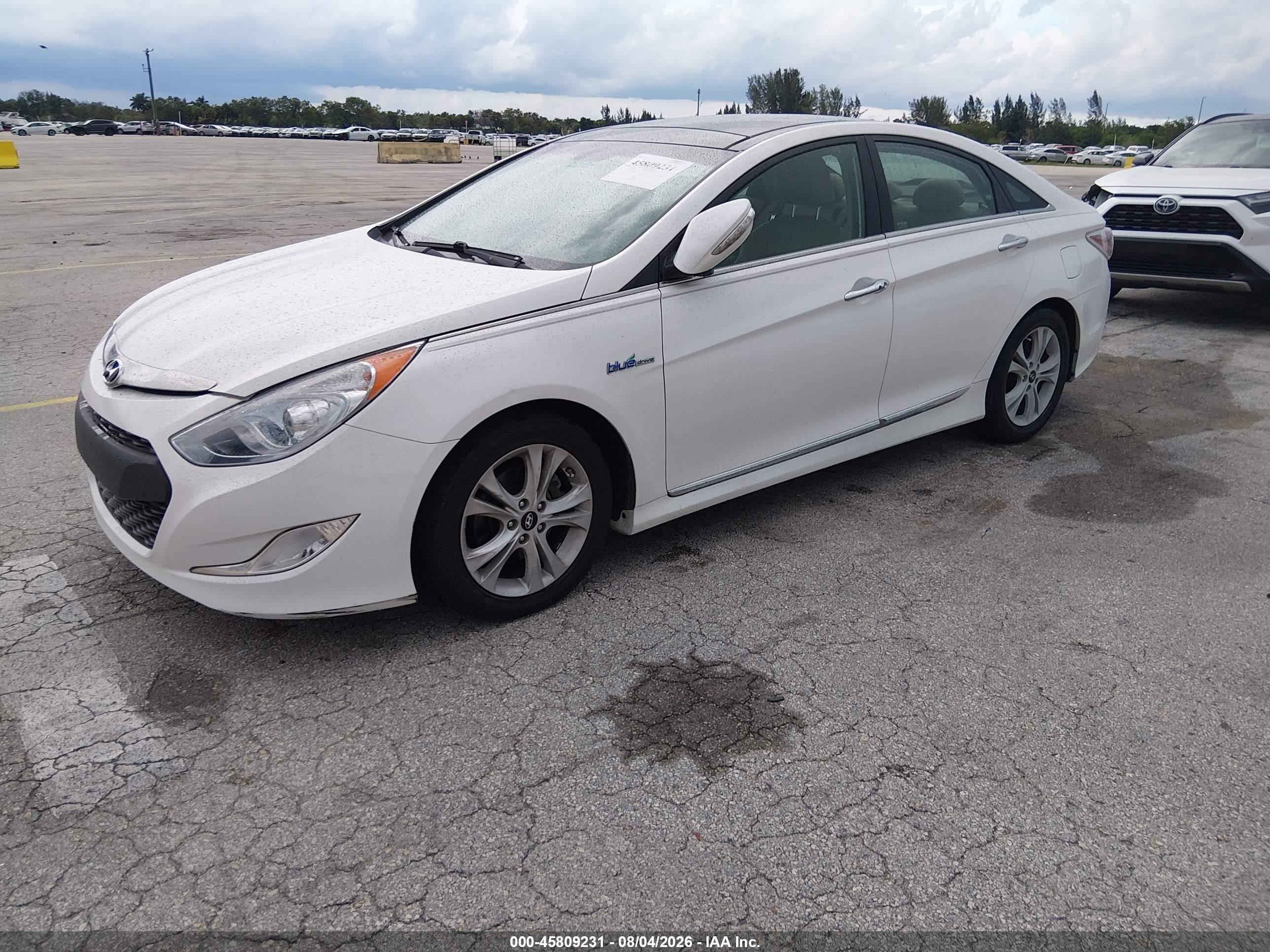 2012 Hyundai Sonata Hybrid   White vin: KMHEC4A41CA027885
