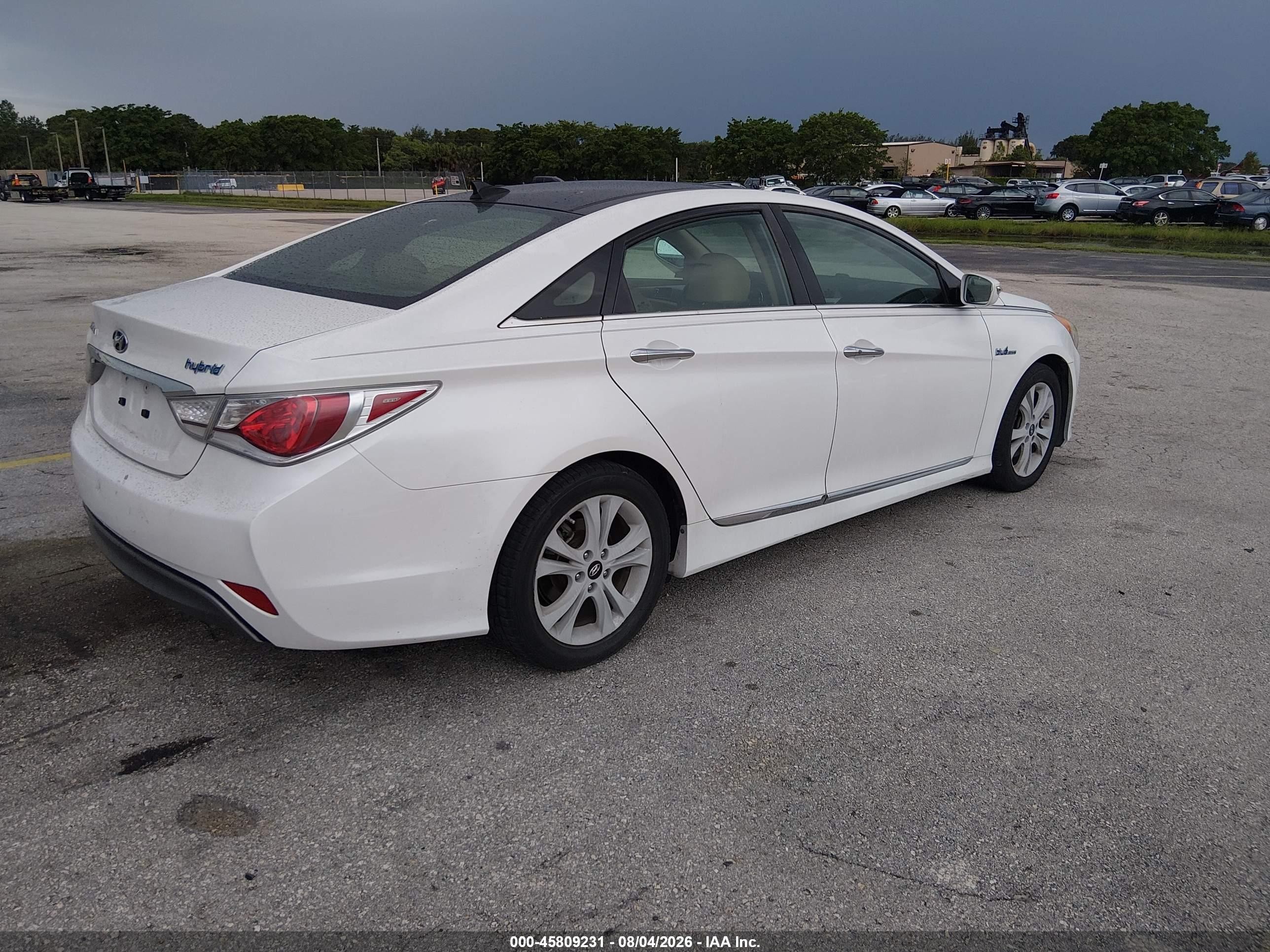 2012 Hyundai Sonata Hybrid   White vin: KMHEC4A41CA027885