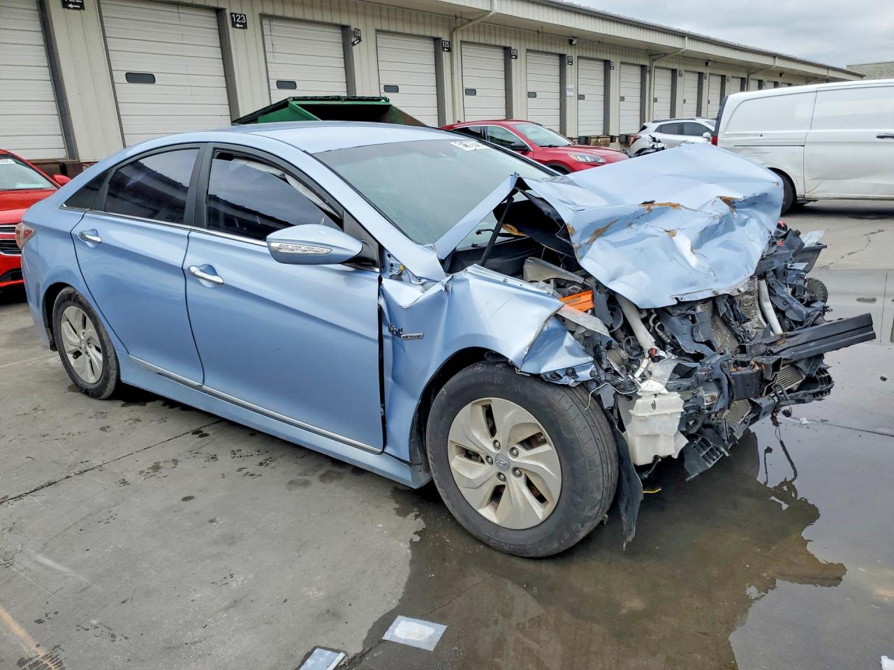 2013 Hyundai Sonata Hybrid Blue vin: KMHEC4A41DA066560