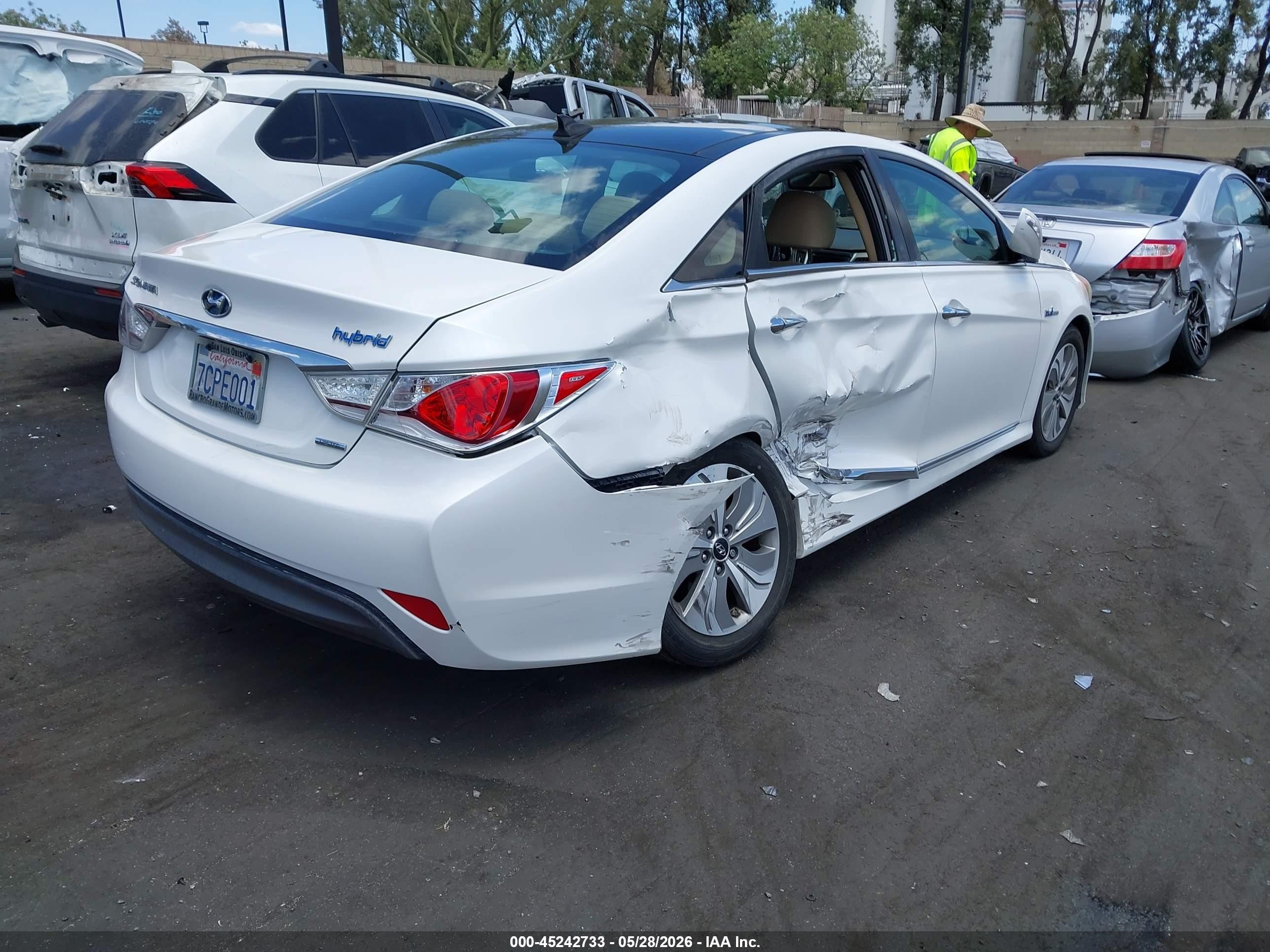 2013 Hyundai Sonata Hybrid Limited White vin: KMHEC4A41DA069703