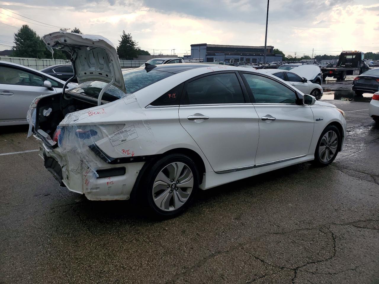 2013 Hyundai Sonata Hybrid White vin: KMHEC4A41DA074951