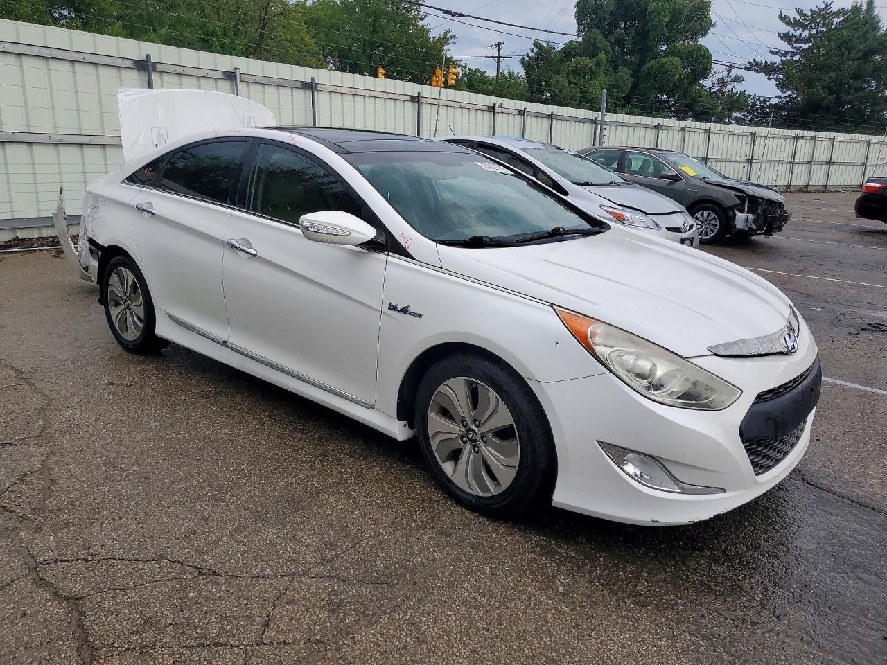 2013 Hyundai Sonata Hybrid White vin: KMHEC4A41DA074951