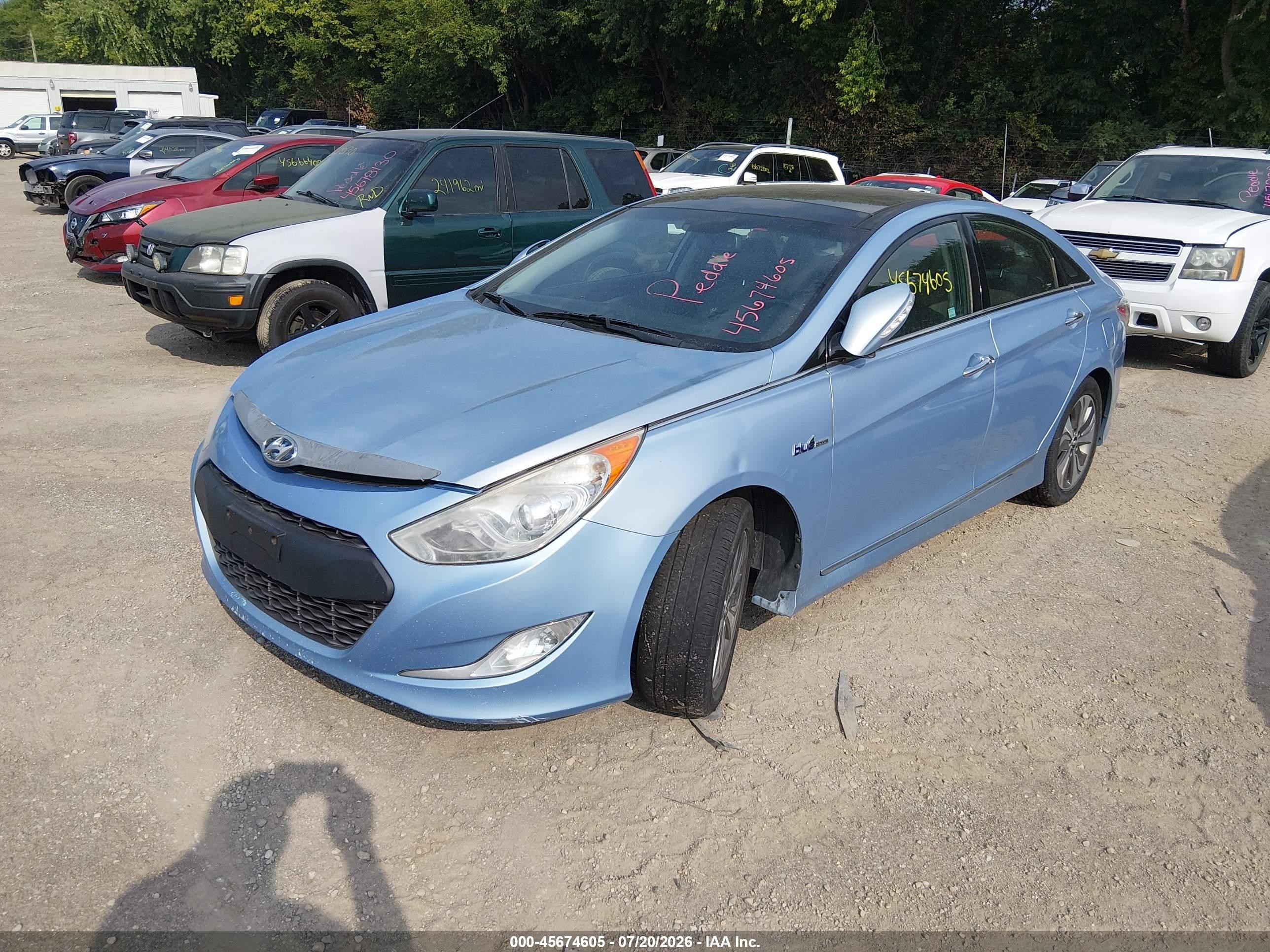 2013 Hyundai Sonata Hybrid Limited Blue vin: KMHEC4A41DA075842