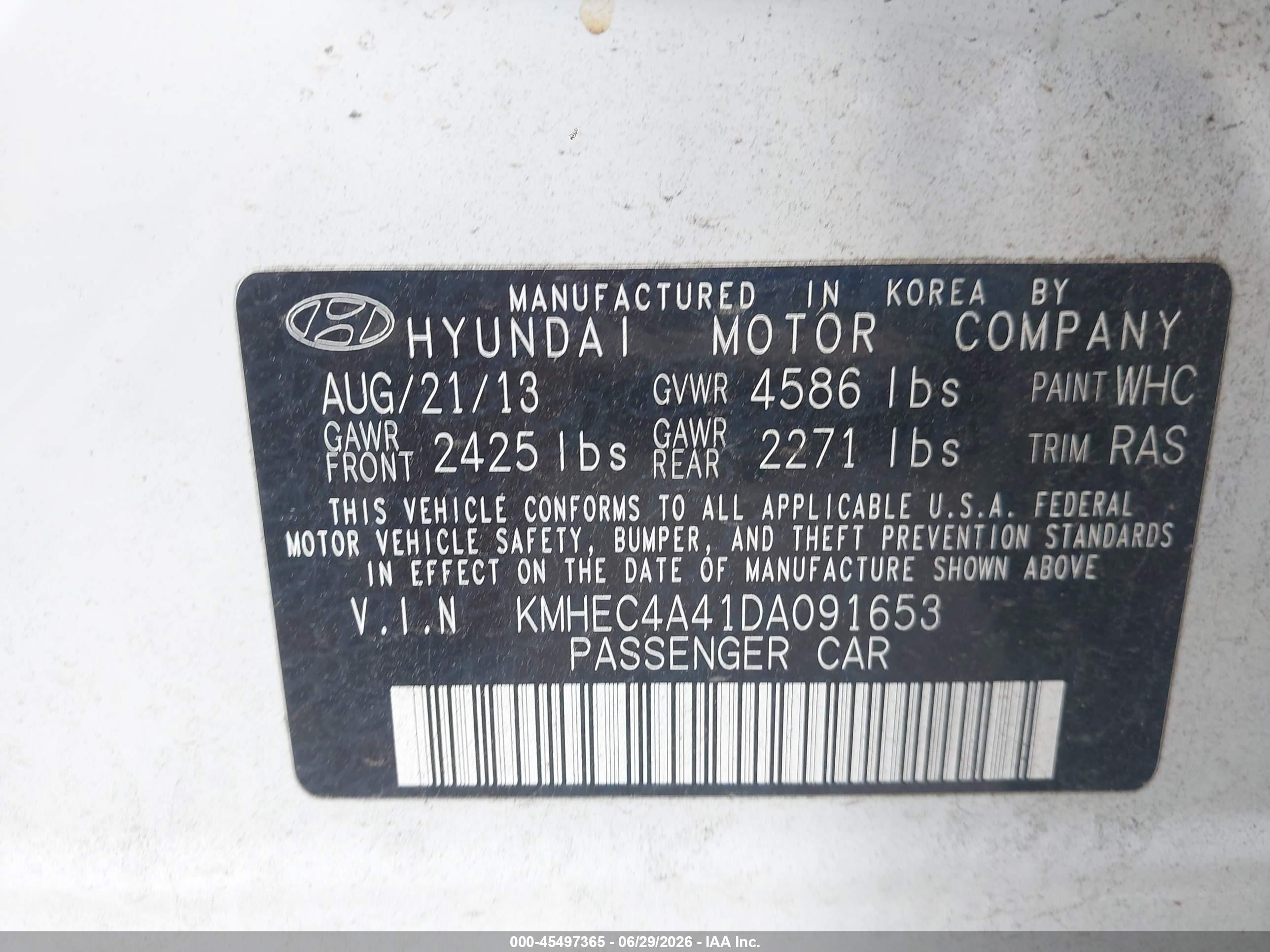 2013 Hyundai Sonata Hybrid Limited White vin: KMHEC4A41DA091653