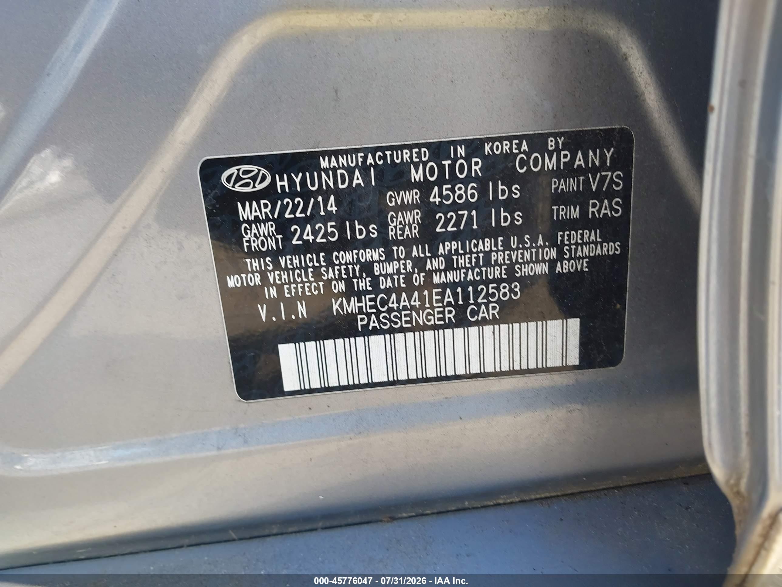 2014 Hyundai Sonata Hybrid Limited Gray vin: KMHEC4A41EA112583