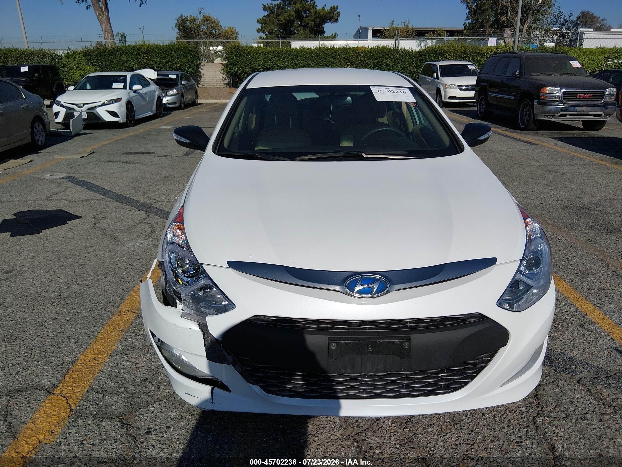 2015 Hyundai Sonata Hybrid   White vin: KMHEC4A41FA133080