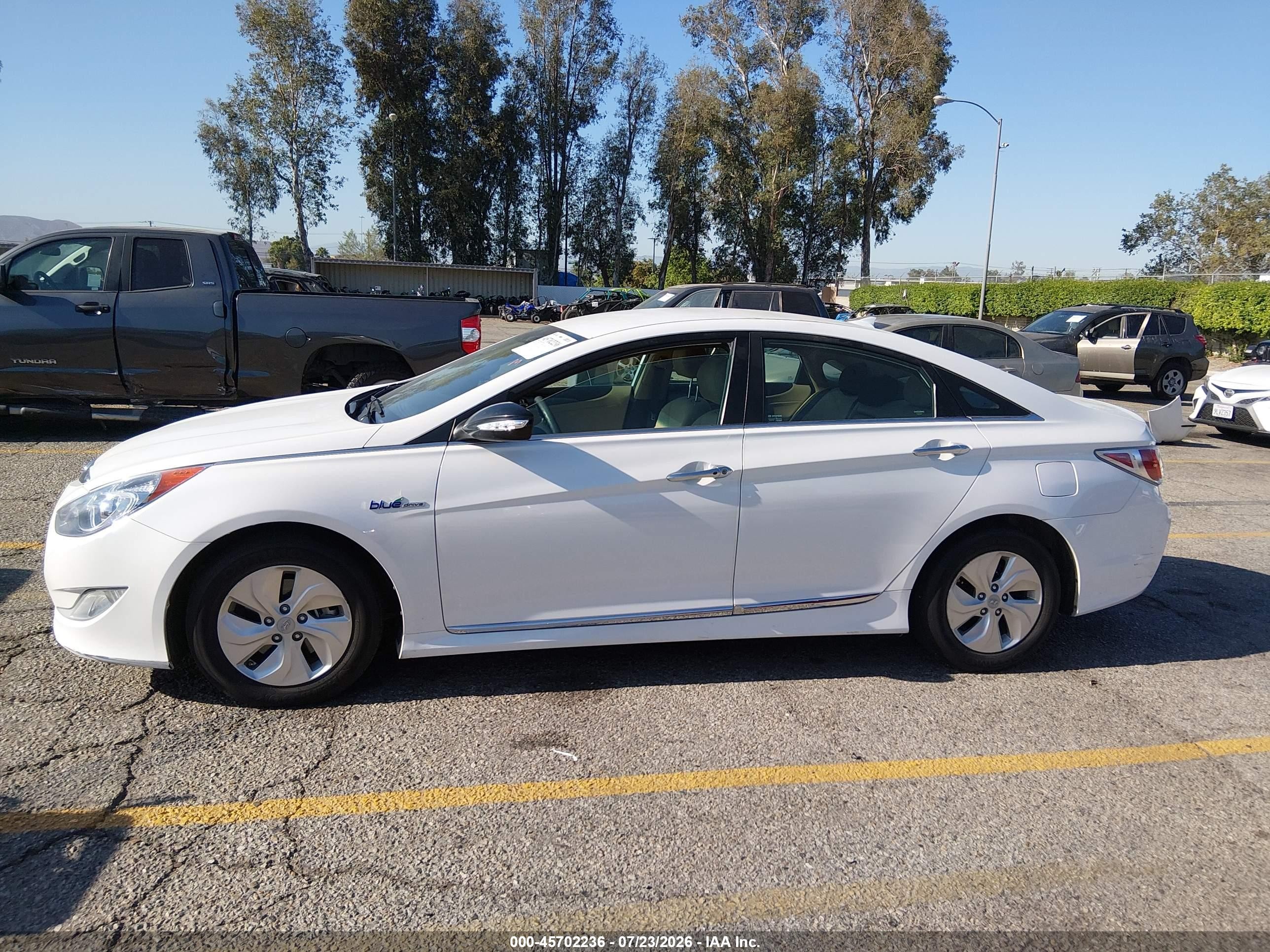 2015 Hyundai Sonata Hybrid   White vin: KMHEC4A41FA133080