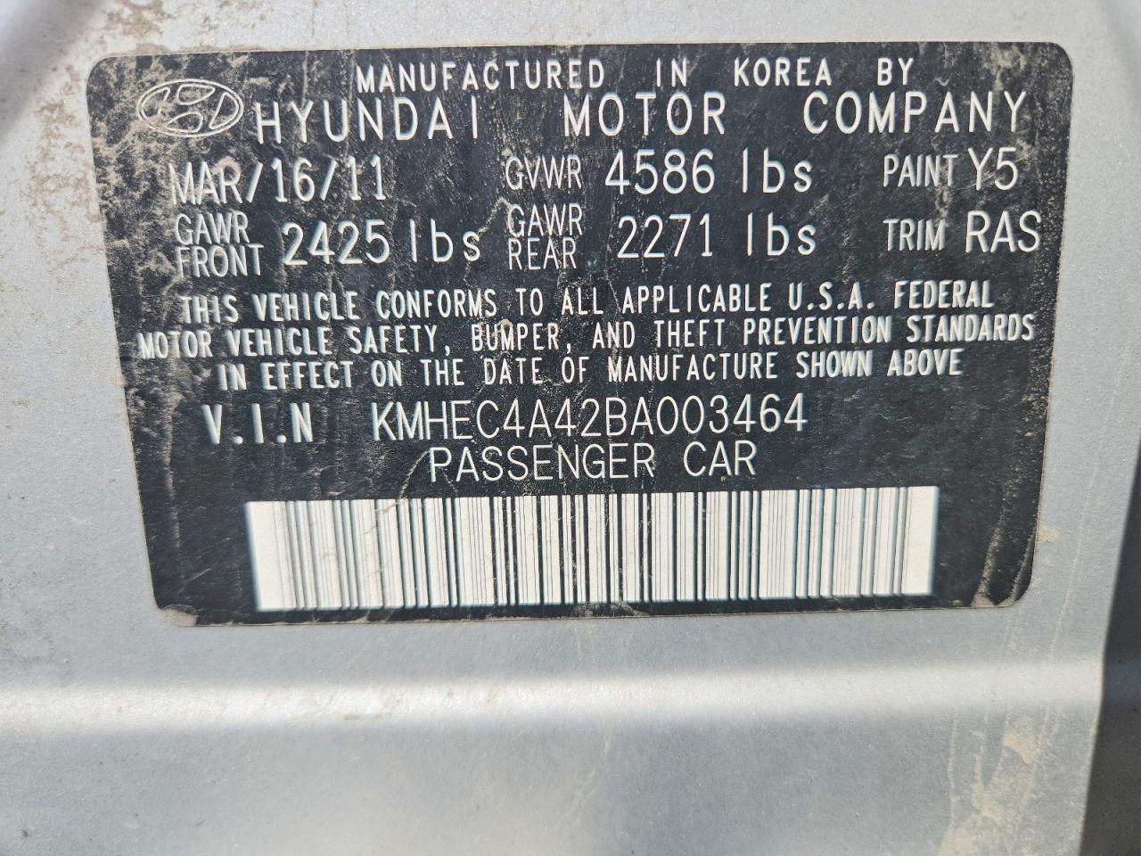 2011 Hyundai Sonata Hybrid Серебряный vin: KMHEC4A42BA003464