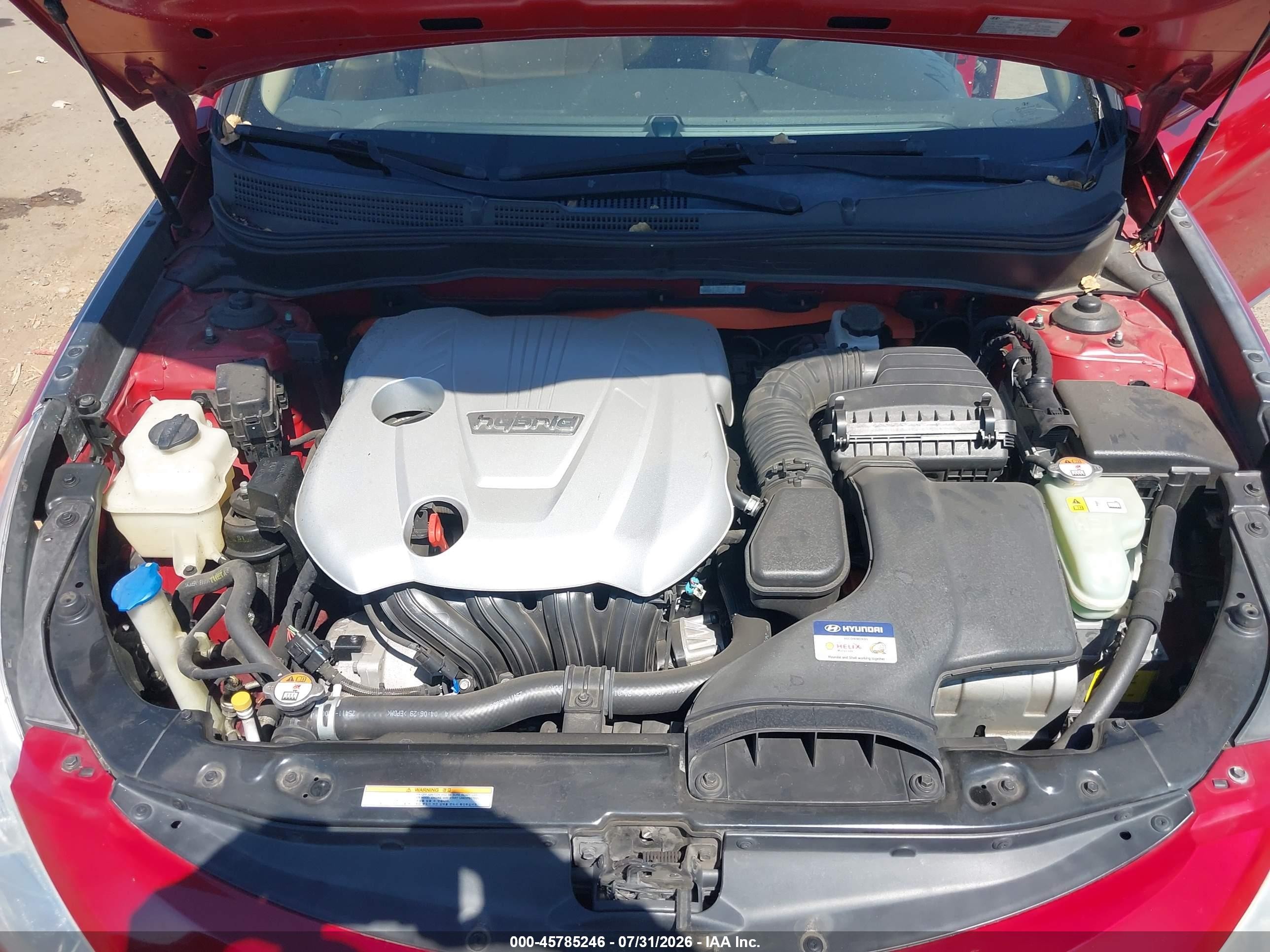 2012 Hyundai Sonata Hybrid   Red vin: KMHEC4A42CA023540