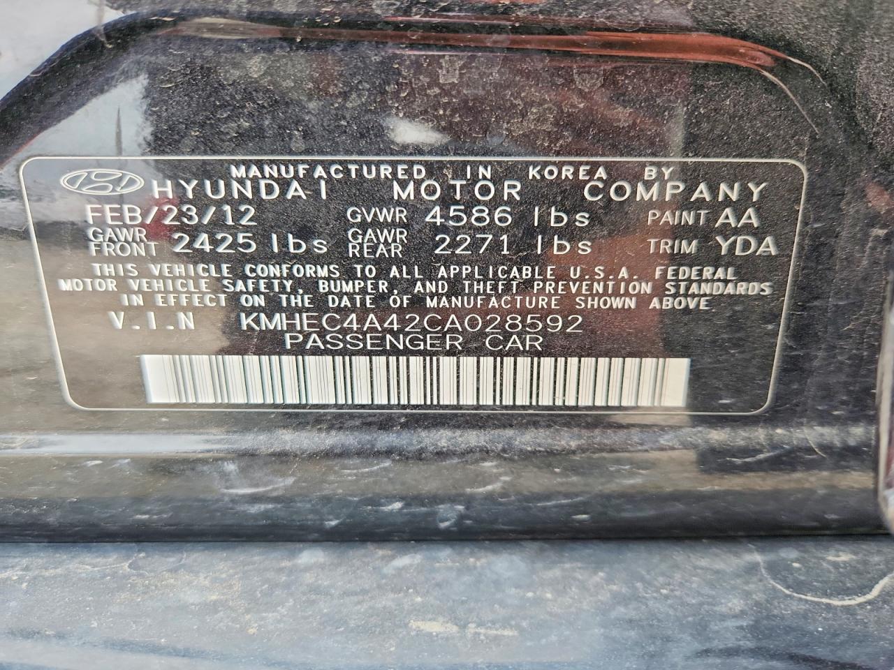 2012 Hyundai Sonata Hybrid Black vin: KMHEC4A42CA028592