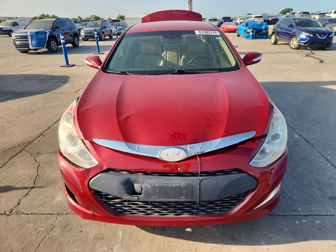 2013 Hyundai Sonata Hybrid Red vin: KMHEC4A42DA081746