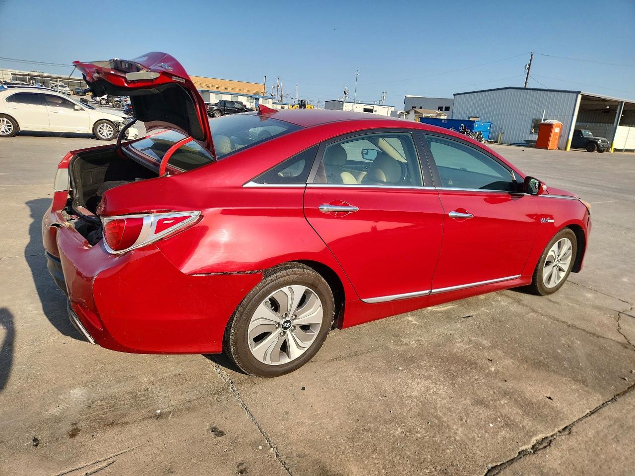 2013 Hyundai Sonata Hybrid Red vin: KMHEC4A42DA081746