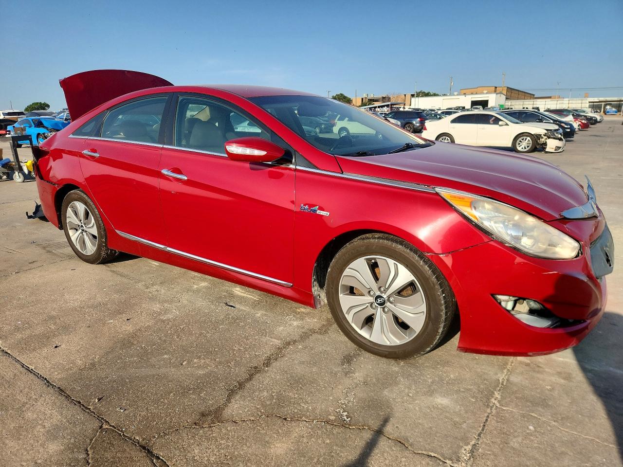 2013 Hyundai Sonata Hybrid Red vin: KMHEC4A42DA081746