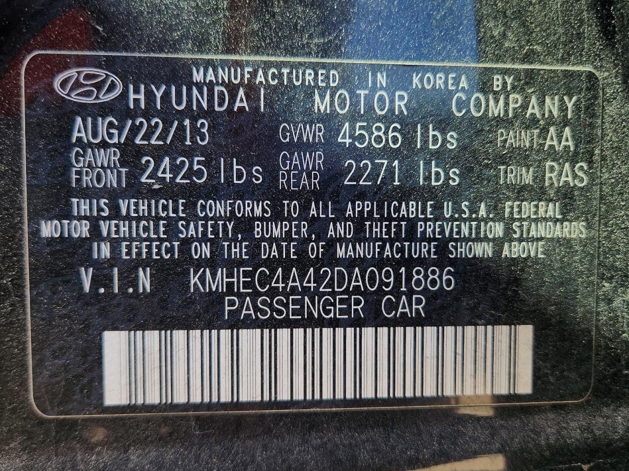 2013 Hyundai Sonata Hybrid Black vin: KMHEC4A42DA091886