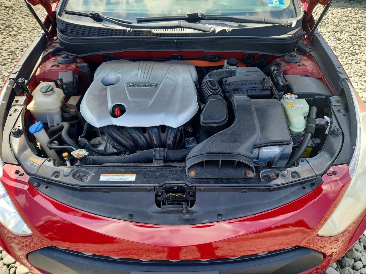 2013 Hyundai Sonata Hybrid Red vin: KMHEC4A42DA098000