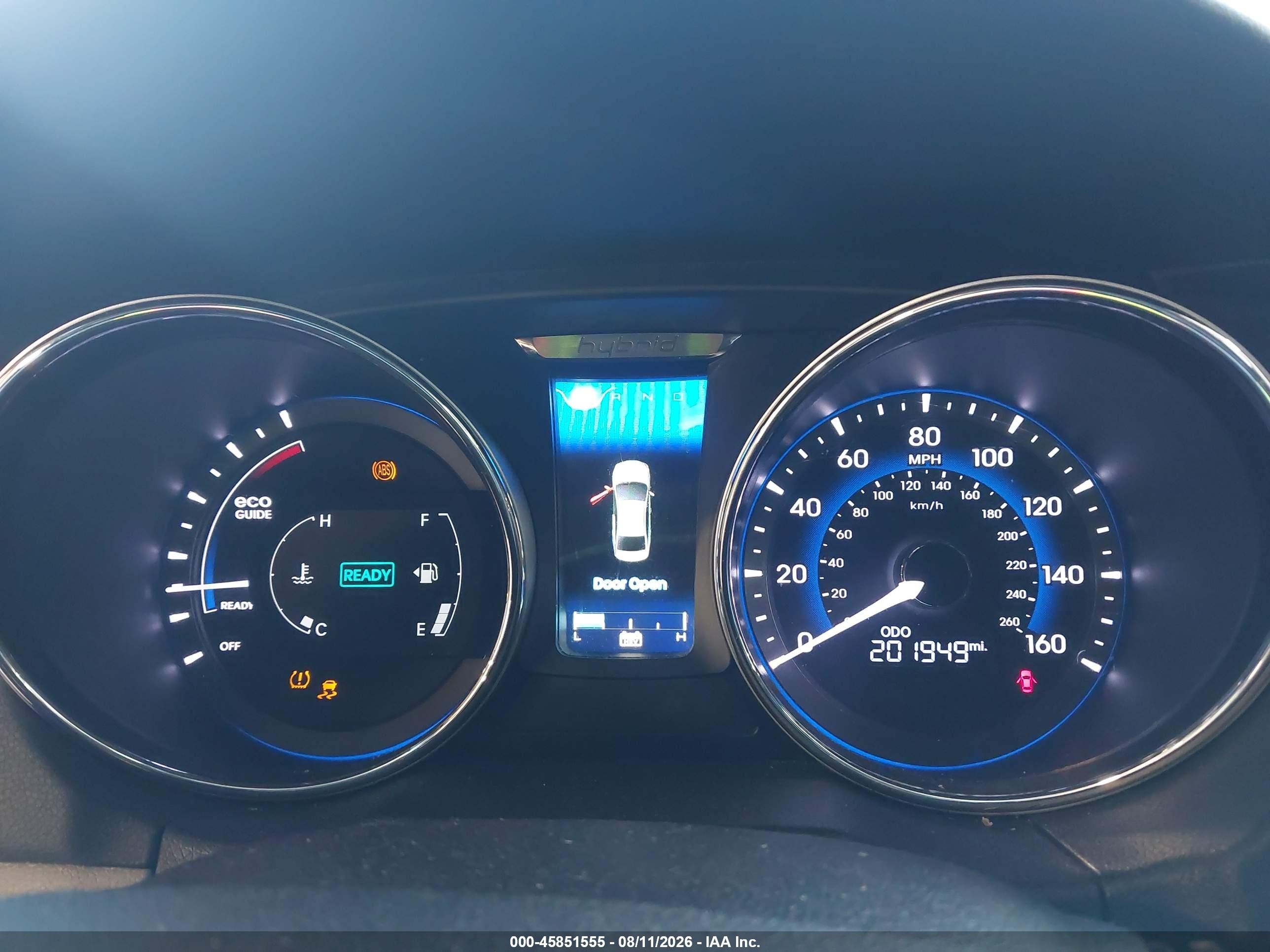 2013 Hyundai Sonata Hybrid Limited Серый vin: KMHEC4A42DA098563