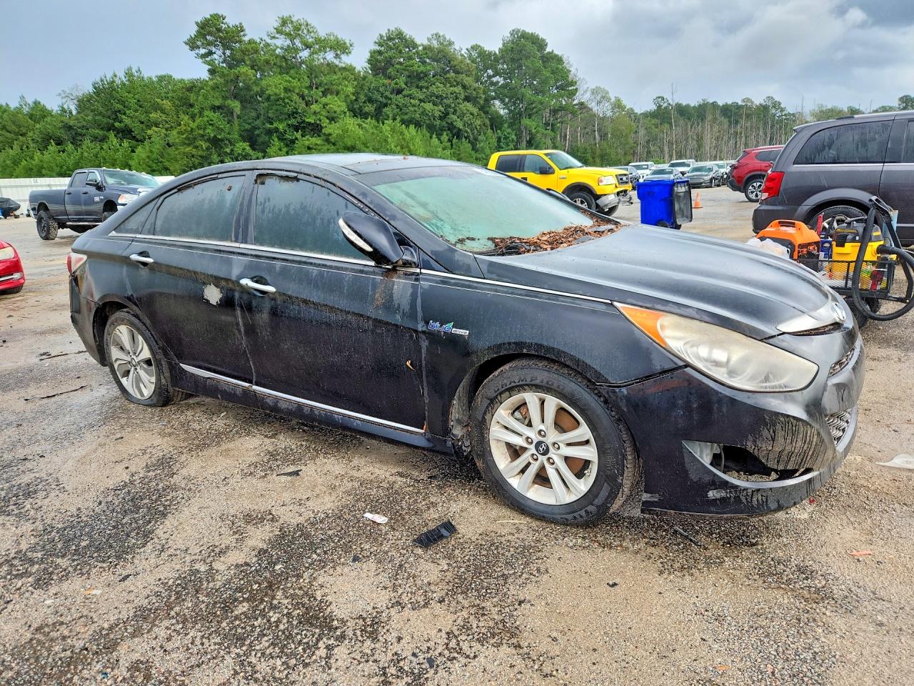 2014 Hyundai Sonata Hybrid Черный vin: KMHEC4A42EA102306