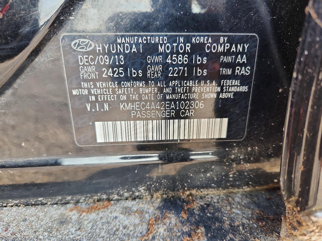 2014 Hyundai Sonata Hybrid Черный vin: KMHEC4A42EA102306