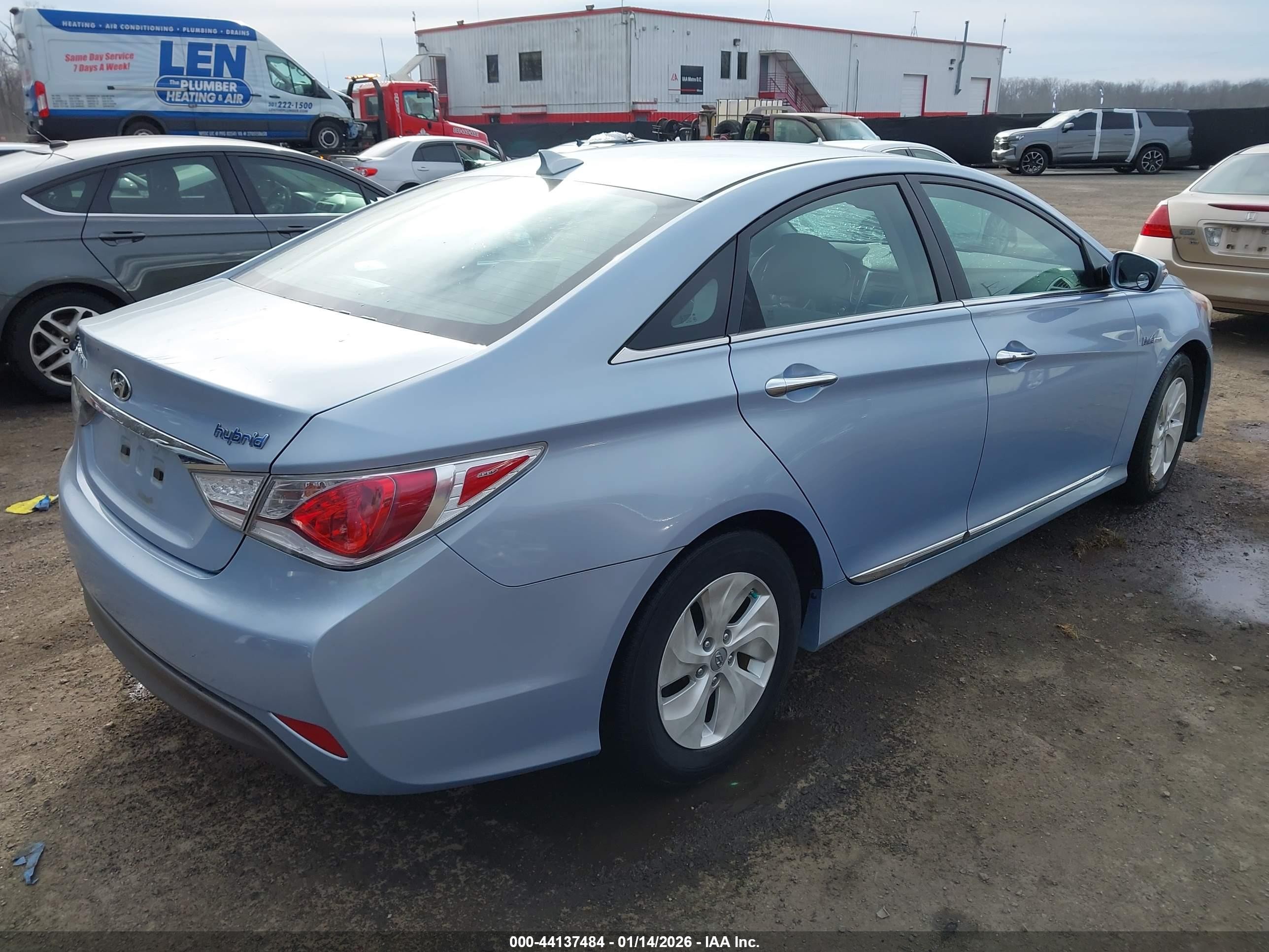 2014 Hyundai Sonata Hybrid   Light Blue vin: KMHEC4A42EA114312