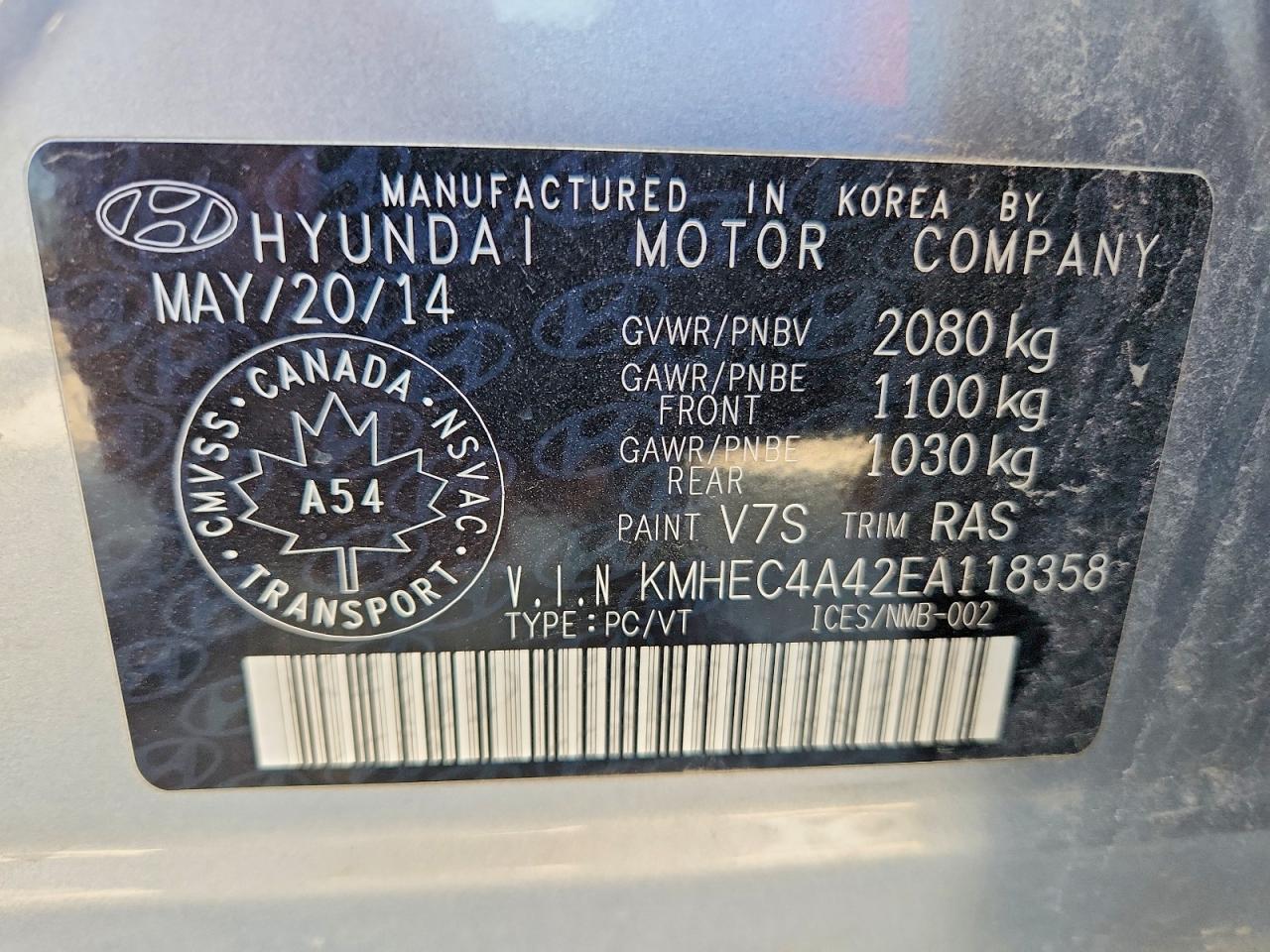 2014 Hyundai Sonata Hybrid Silver vin: KMHEC4A42EA118358