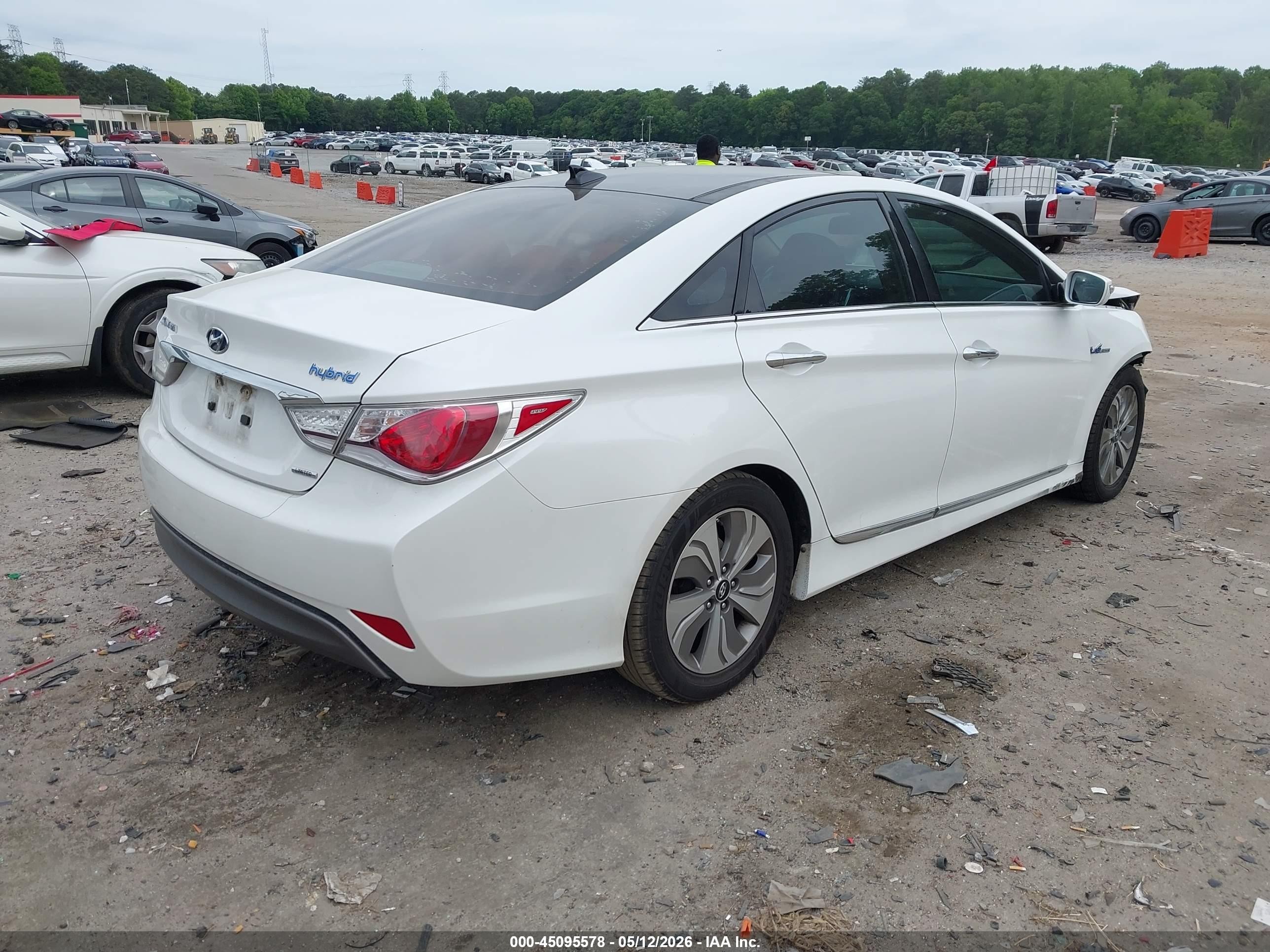 2015 Hyundai Sonata Hybrid Limited White vin: KMHEC4A42FA125263