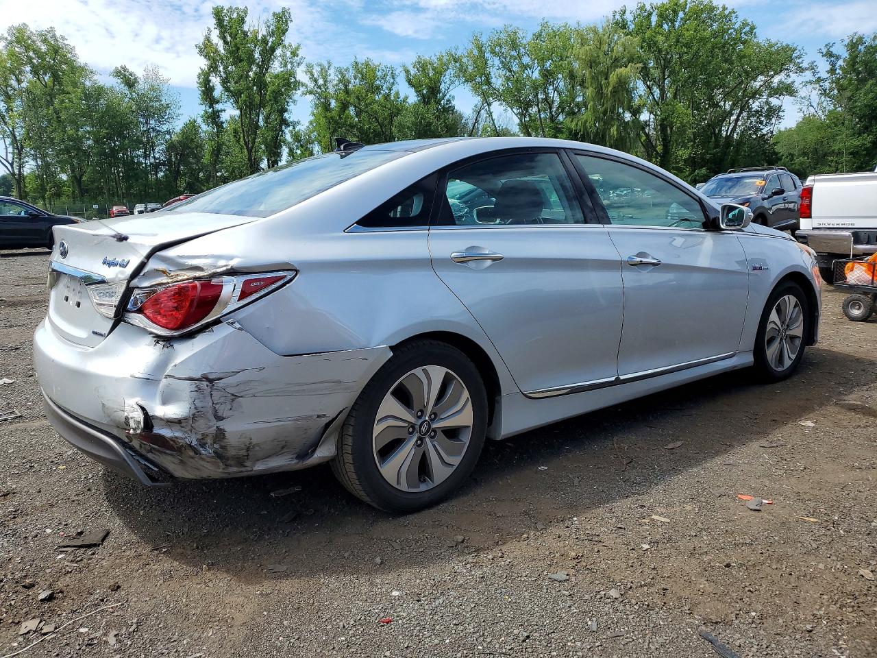 2015 Hyundai Sonata Hybrid Limited Silver vin: KMHEC4A42FA126218