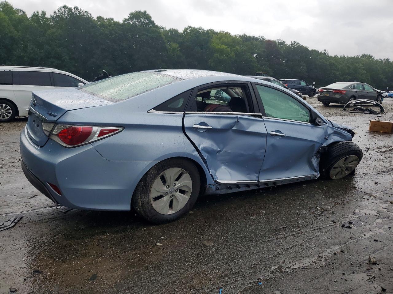 2015 Hyundai Sonata Hybrid Base Blue vin: KMHEC4A42FA133878