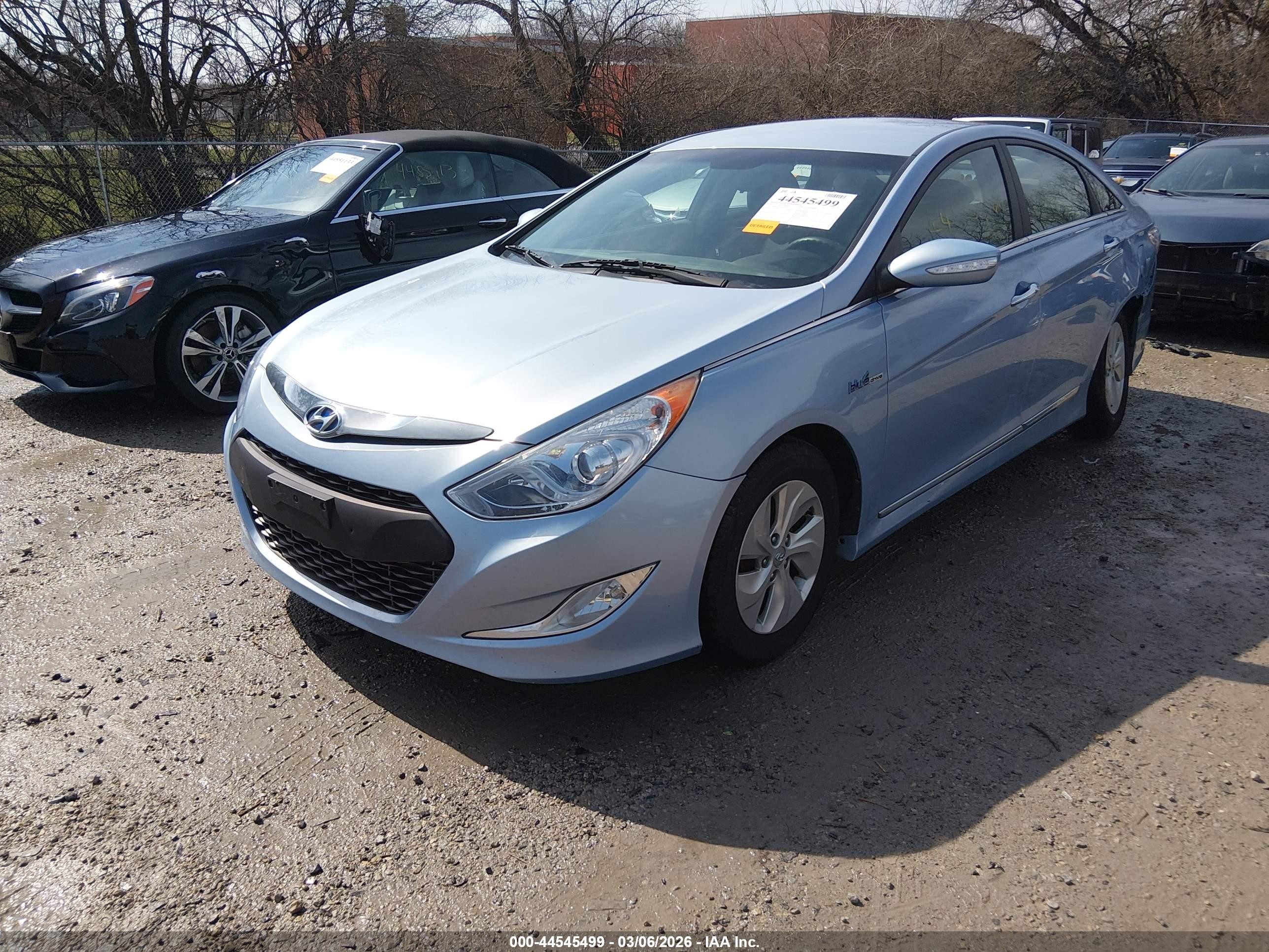 2015 Hyundai Sonata Hybrid   Light Blue vin: KMHEC4A42FA133881