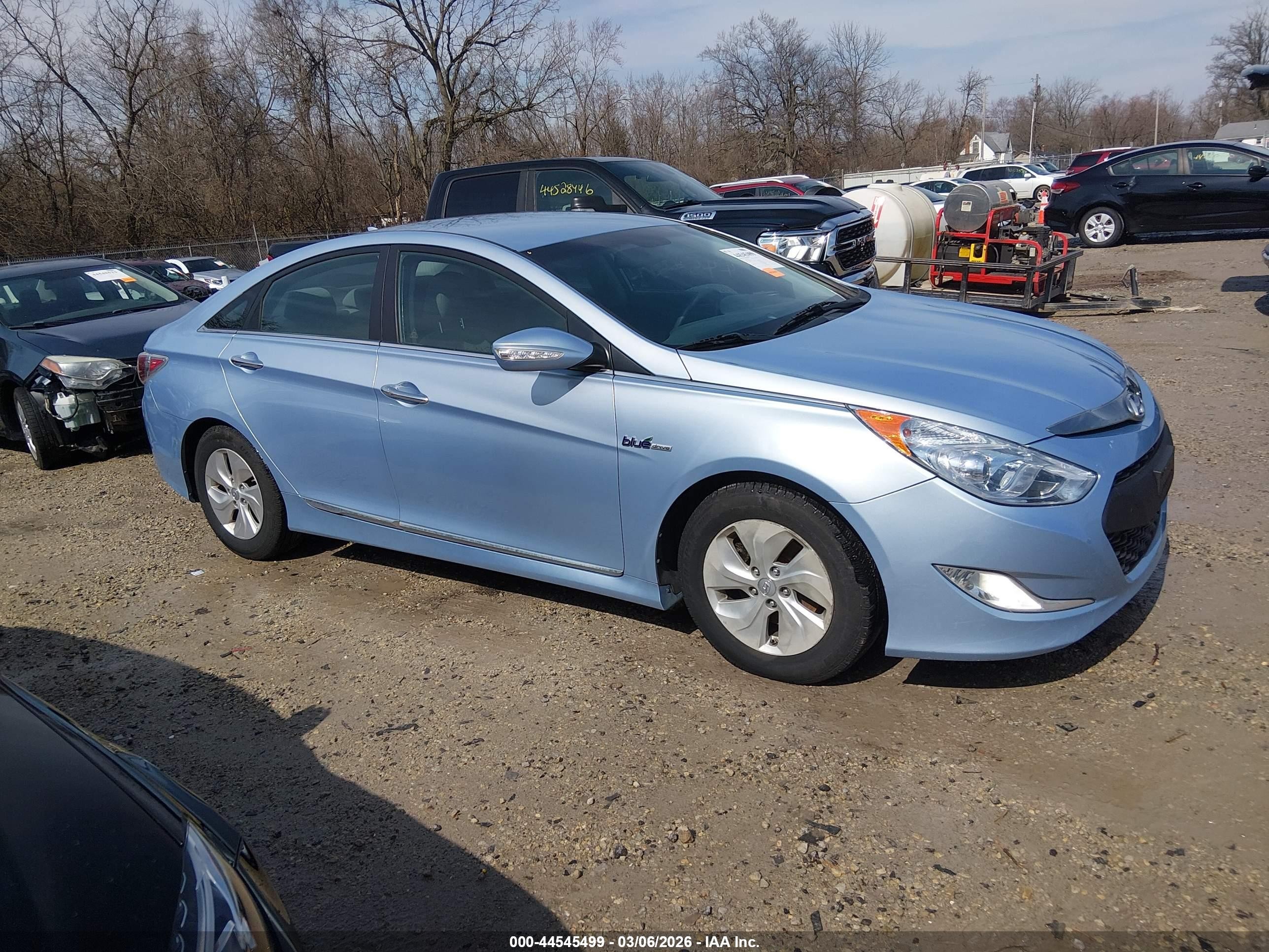 2015 Hyundai Sonata Hybrid   Light Blue vin: KMHEC4A42FA133881