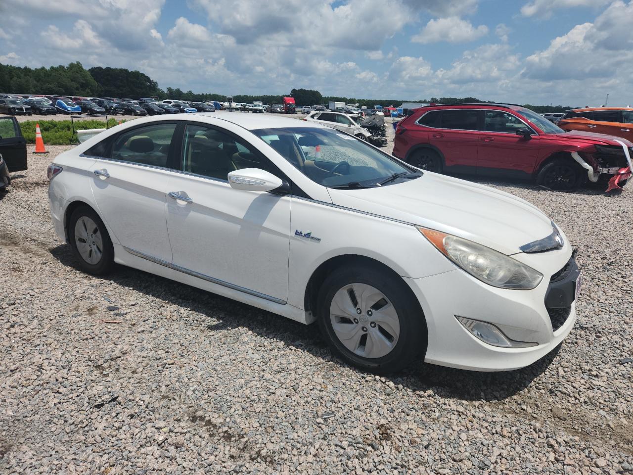 2015 Hyundai Sonata Hybrid Base White vin: KMHEC4A42FA134559