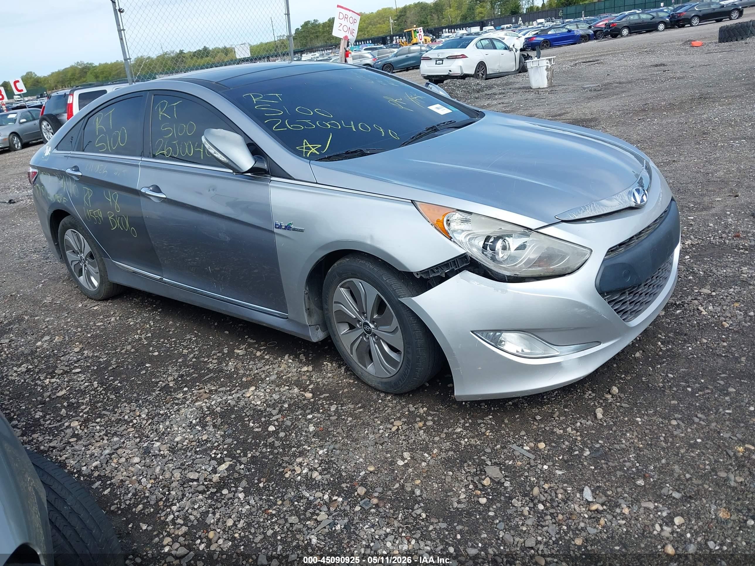 2015 Hyundai Sonata Hybrid Limited Gray vin: KMHEC4A42FA136182