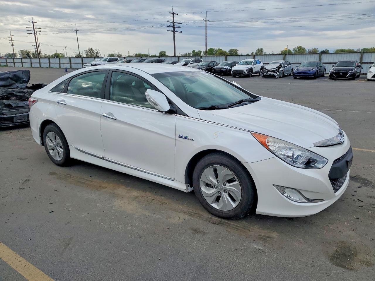 2015 Hyundai Sonata Hybrid White vin: KMHEC4A42FA136988