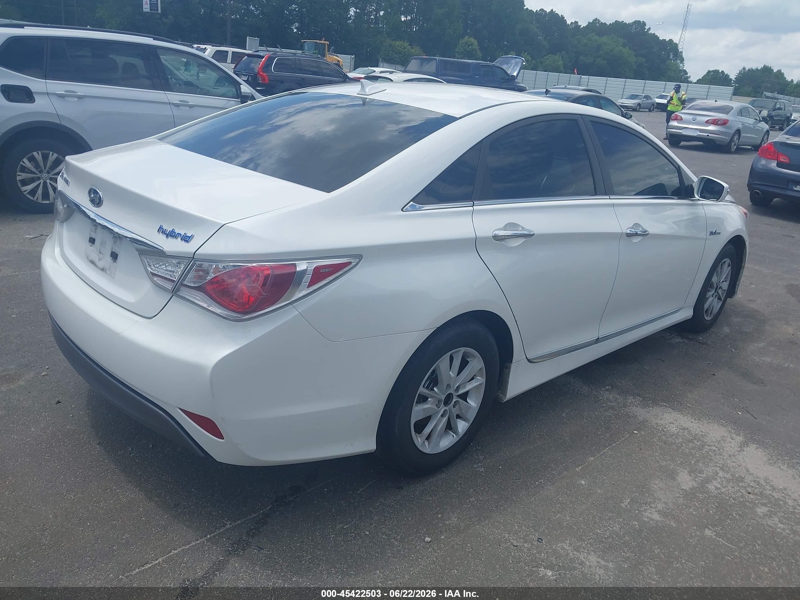 2015 Hyundai Sonata Hybrid   White vin: KMHEC4A42FA139731