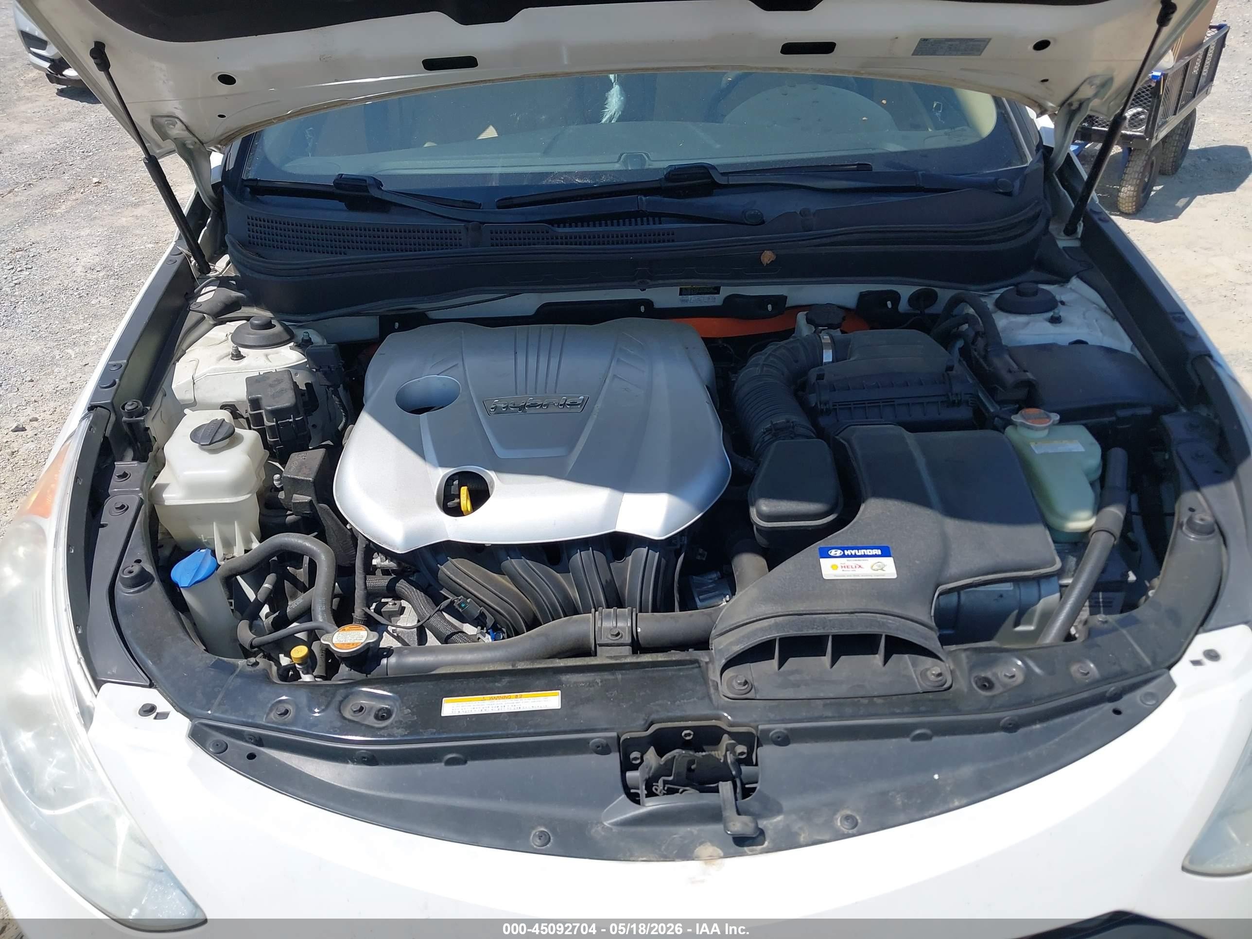 2011 Hyundai Sonata Hybrid   White vin: KMHEC4A43BA000606