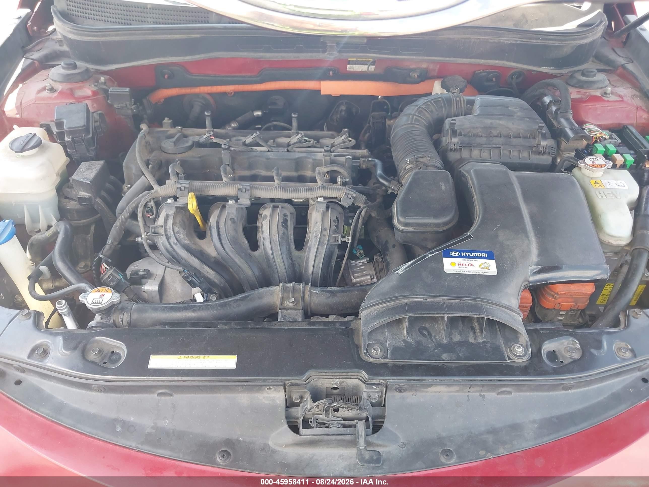 2012 Hyundai Sonata Hybrid   Red vin: KMHEC4A43CA025328