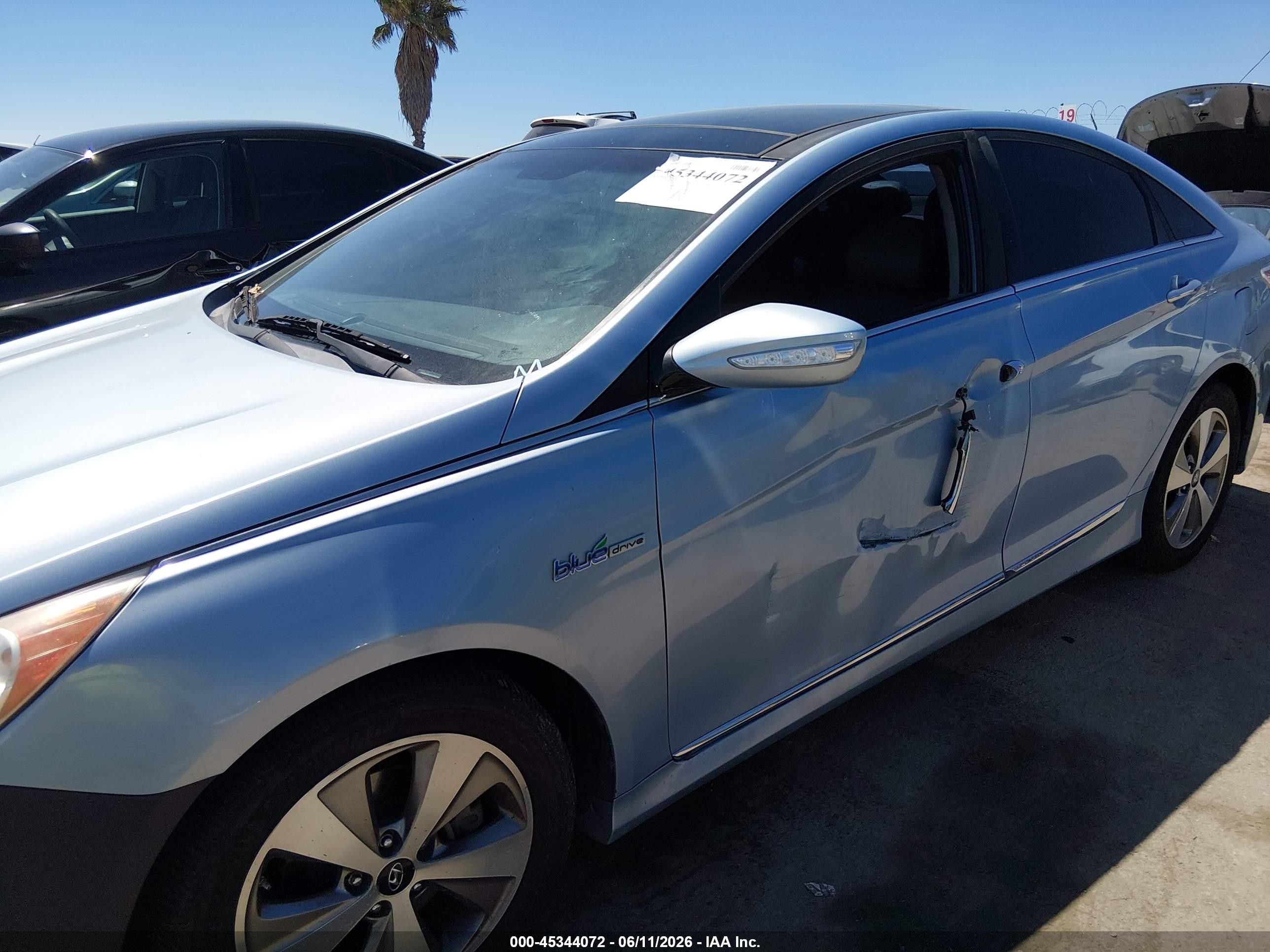 2012 Hyundai Sonata Hybrid Light Blue vin: KMHEC4A43CA027855