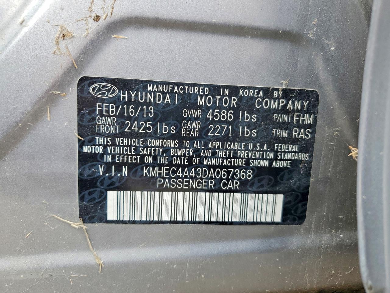 2013 Hyundai Sonata Hybrid Silver vin: KMHEC4A43DA067368