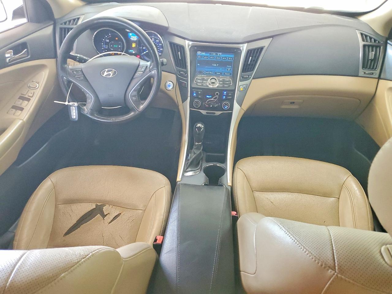 2013 Hyundai Sonata Hybrid White vin: KMHEC4A43DA068147