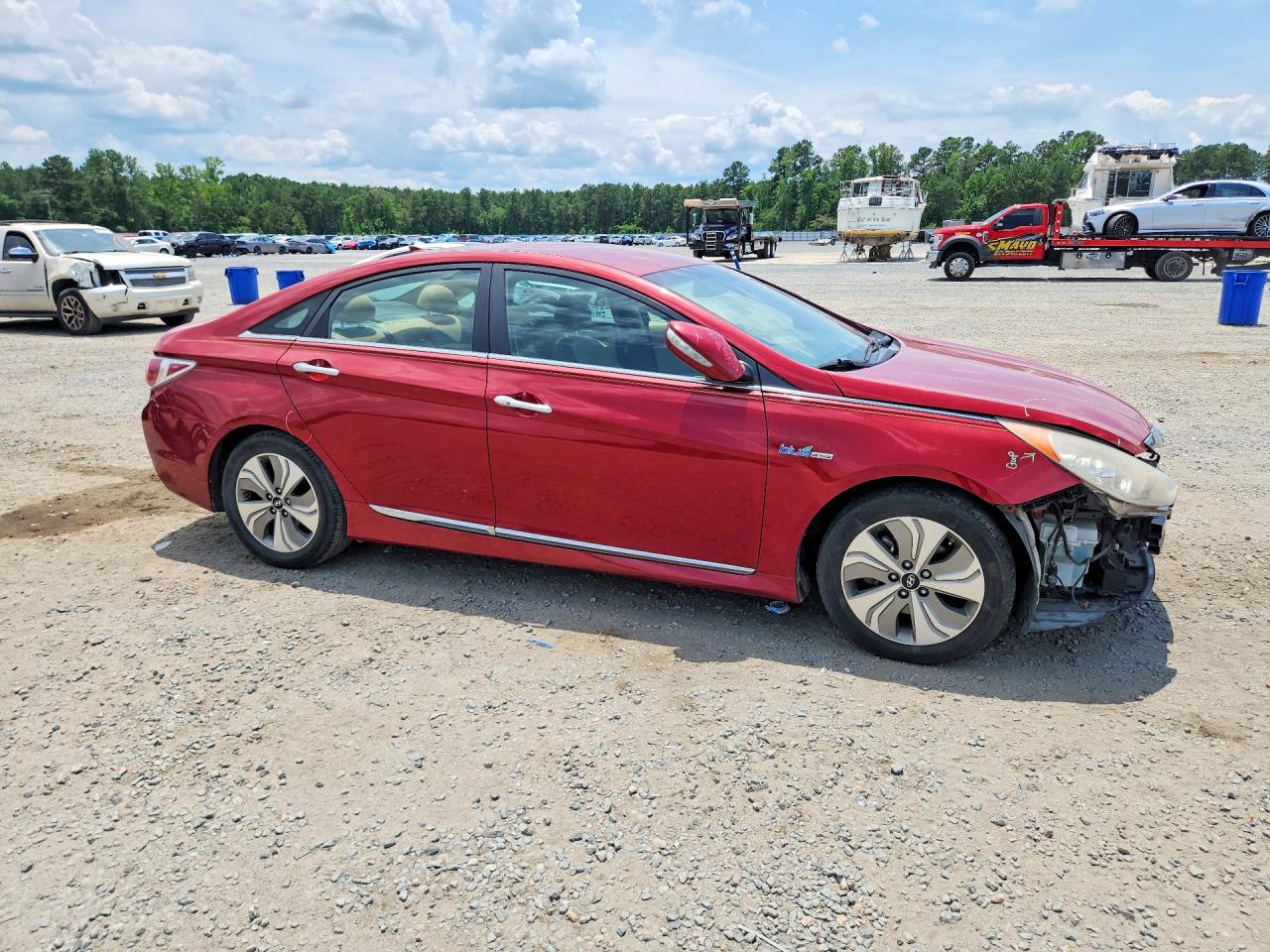 2013 Hyundai Sonata Hybrid Burgundy vin: KMHEC4A43DA084042