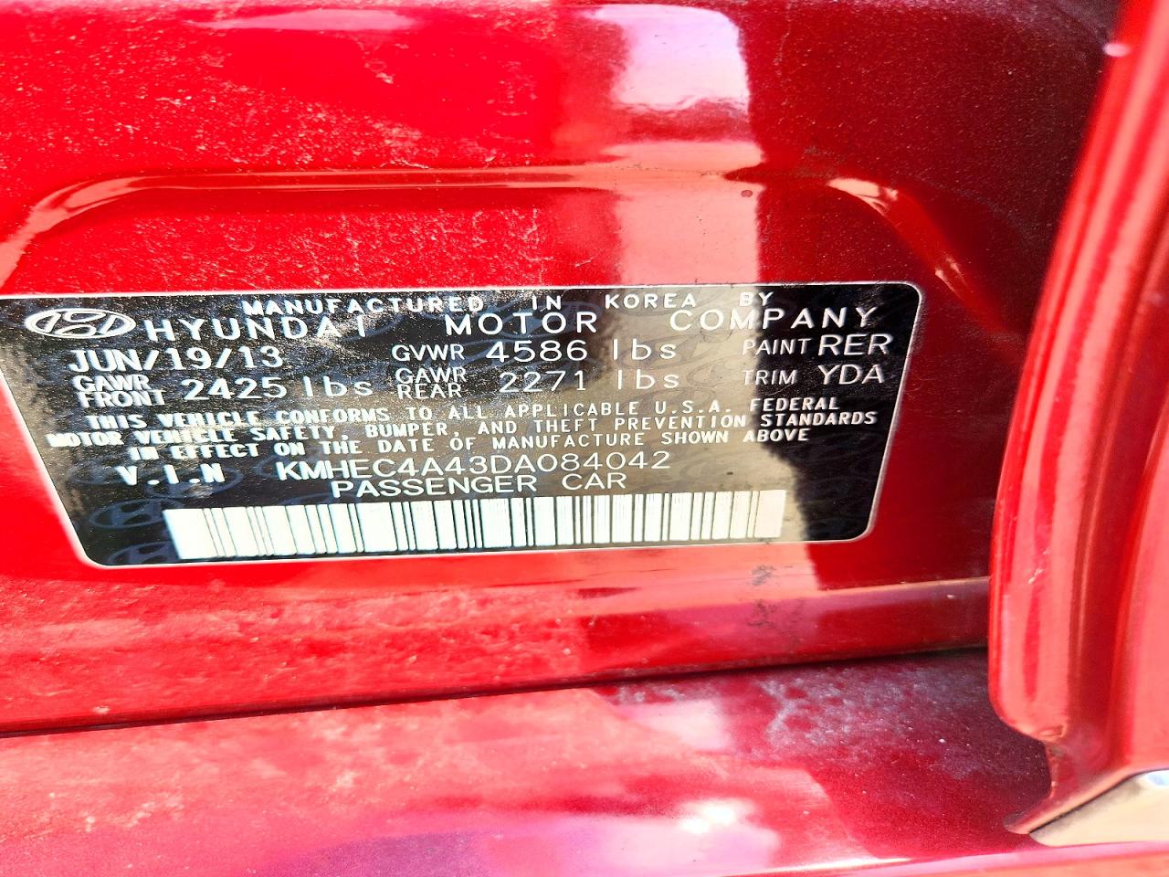 2013 Hyundai Sonata Hybrid Burgundy vin: KMHEC4A43DA084042