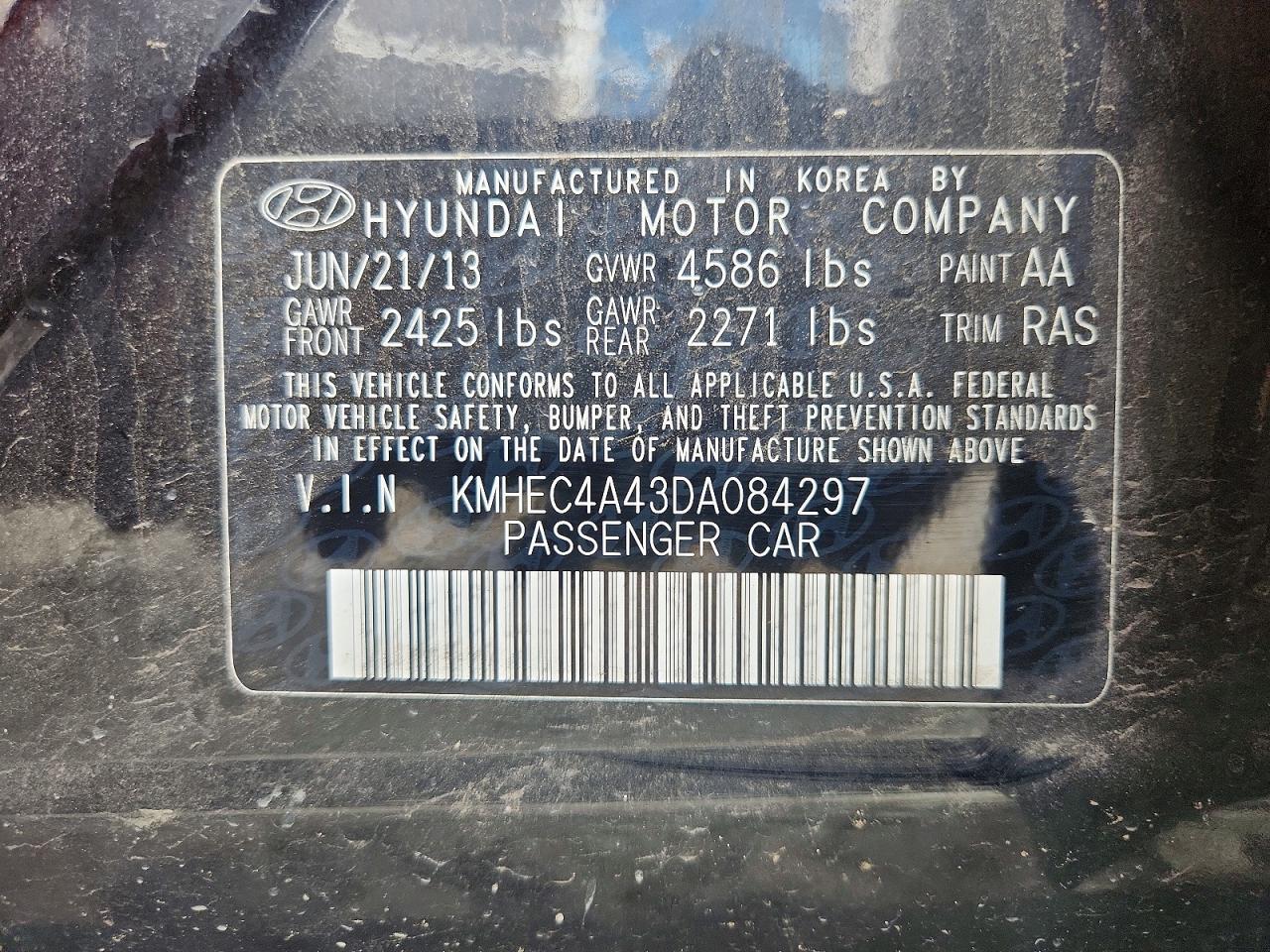2013 Hyundai Sonata Hybrid Black vin: KMHEC4A43DA084297