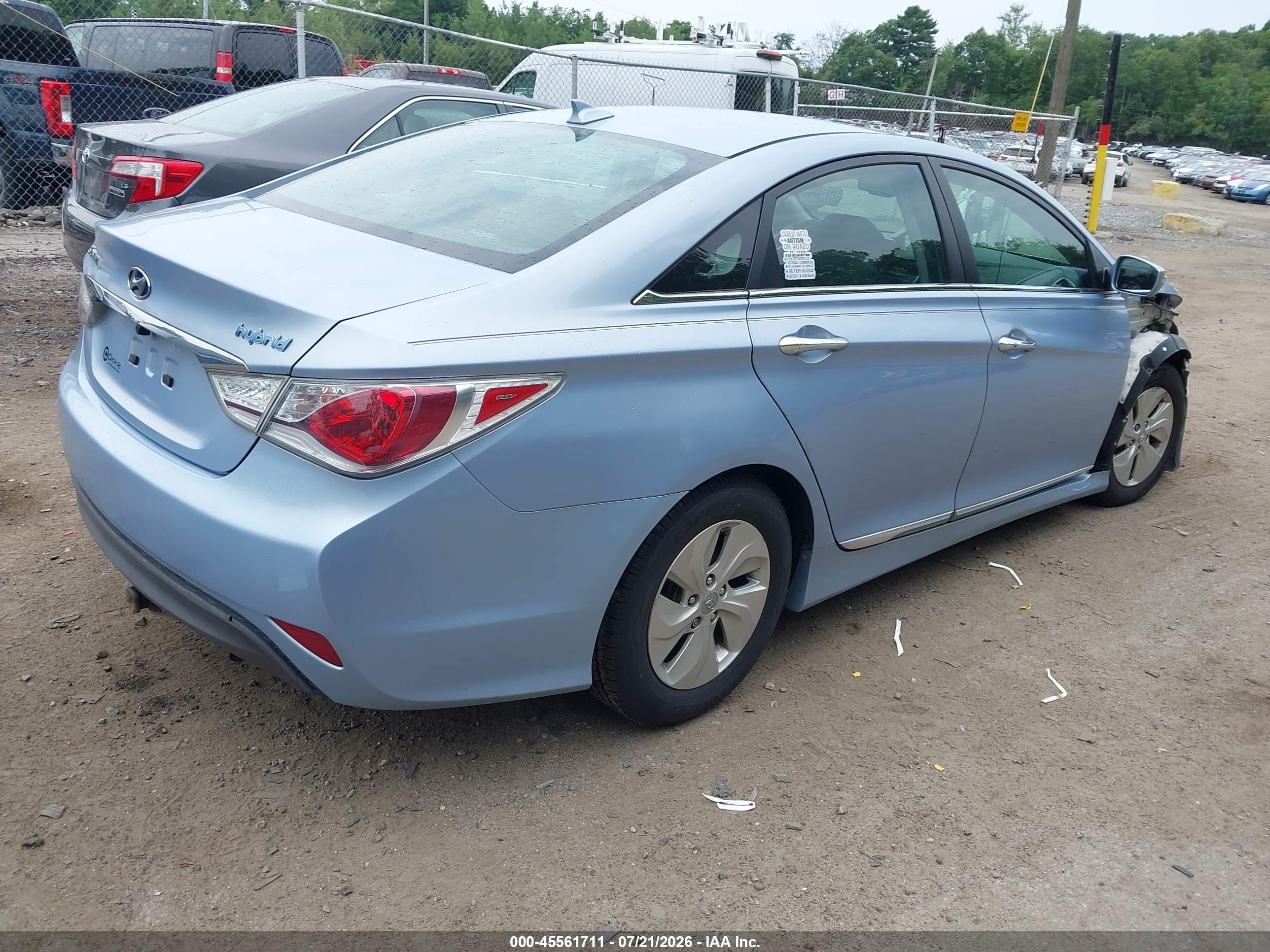 2013 Hyundai Sonata Hybrid   Blue vin: KMHEC4A43DA086650