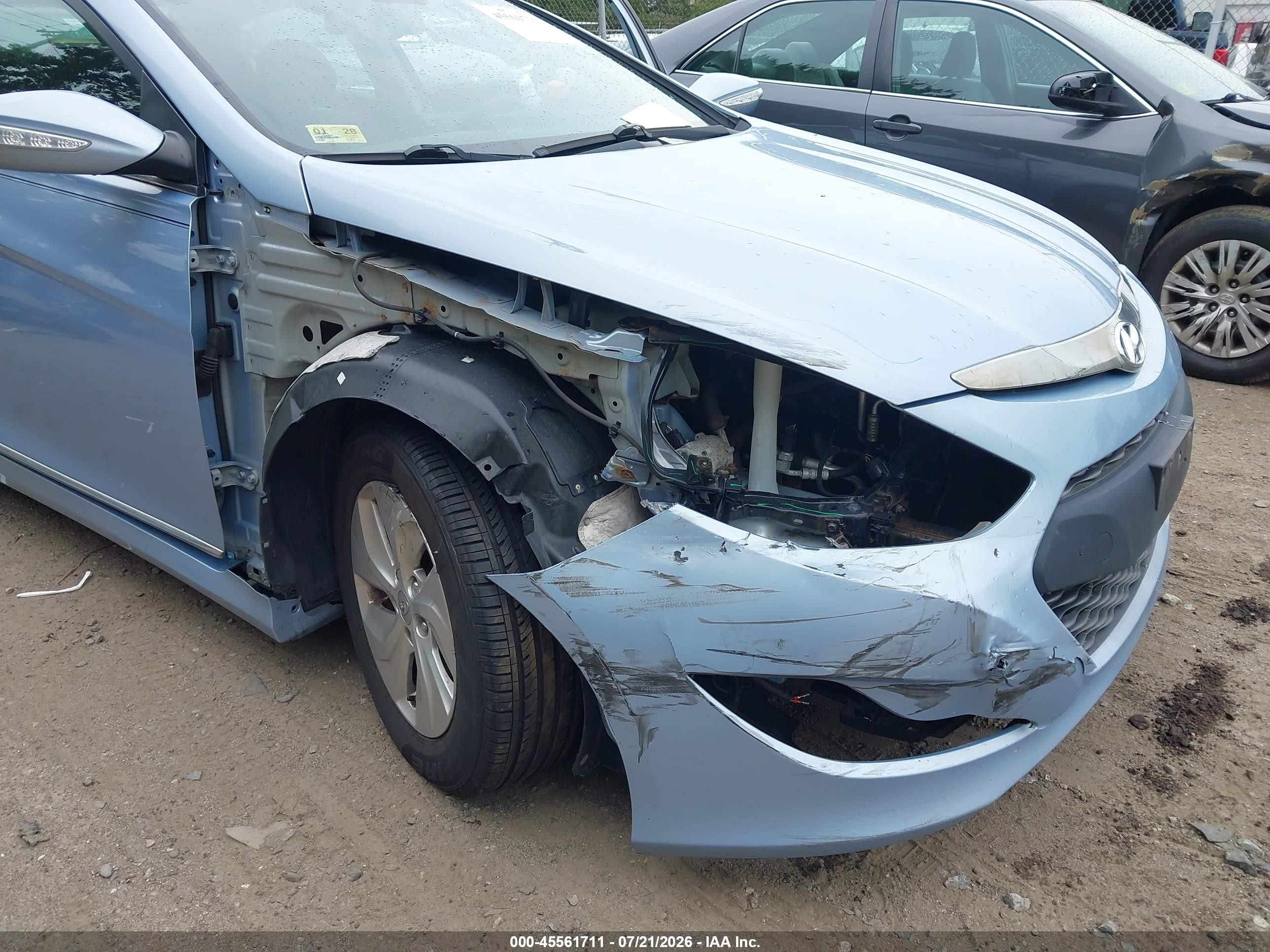 2013 Hyundai Sonata Hybrid   Blue vin: KMHEC4A43DA086650