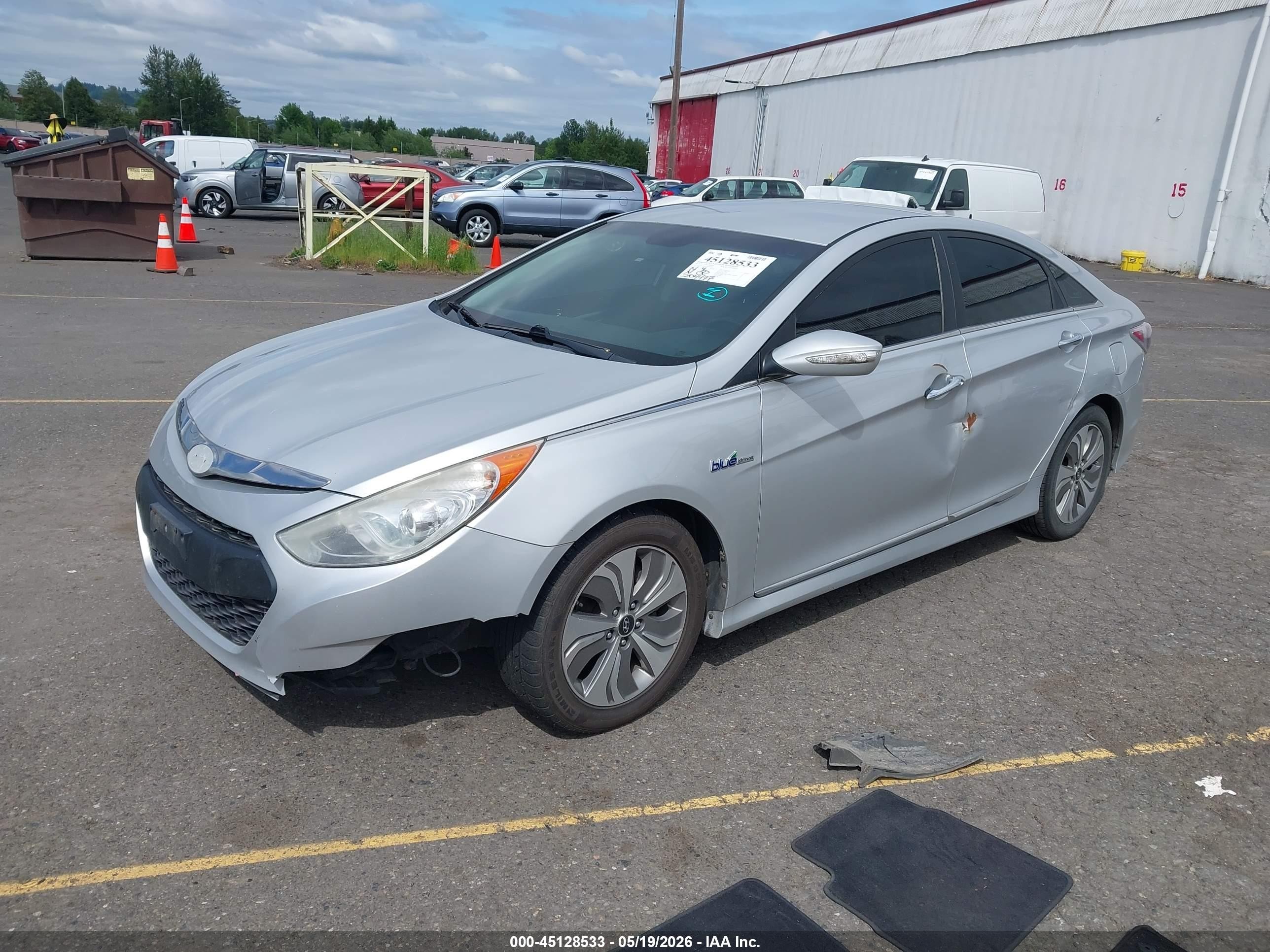 2013 Hyundai Sonata Hybrid Limited Silver vin: KMHEC4A43DA097356